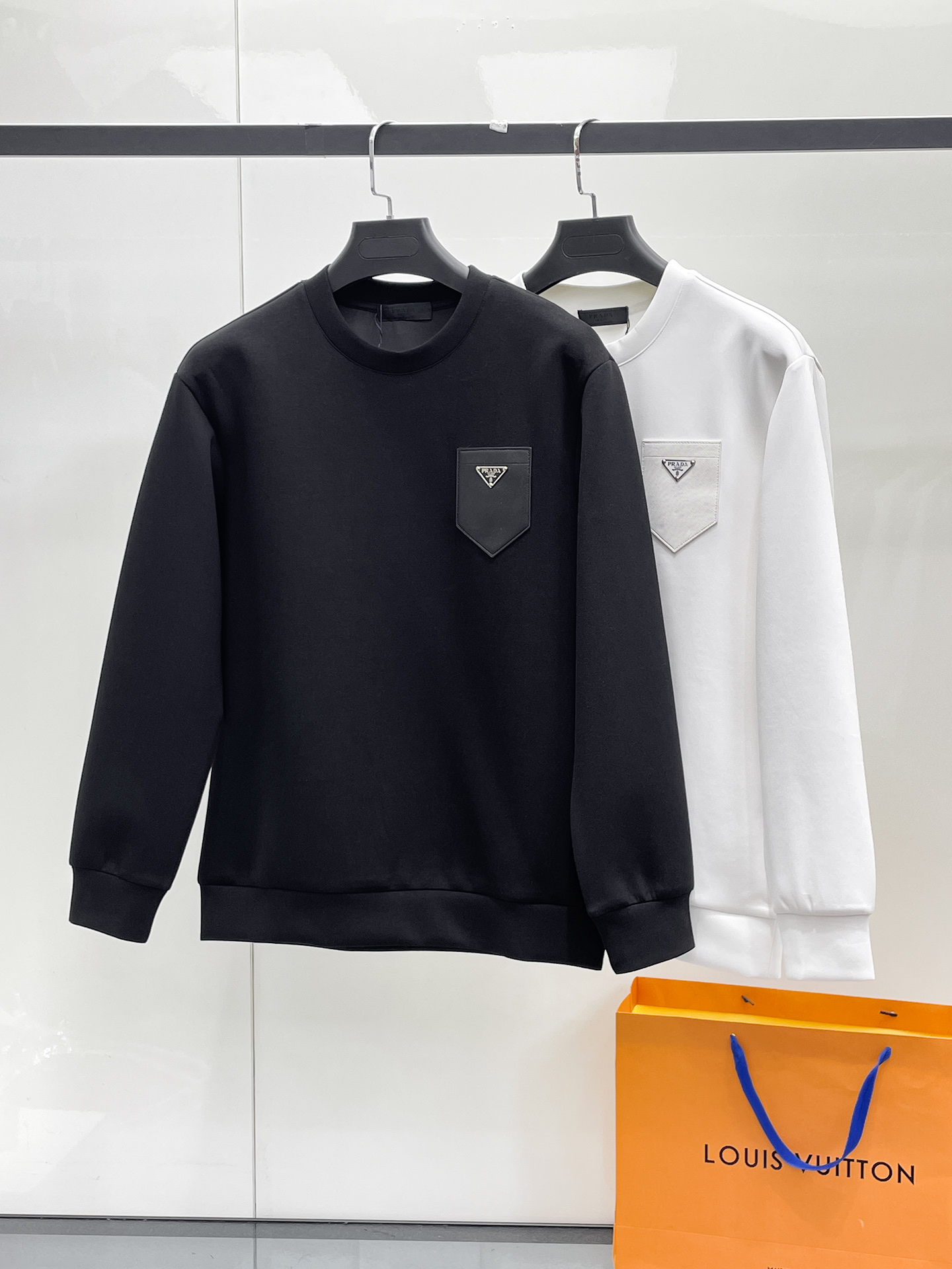 Prada Male Hoodie Cotton Black Xs-s-m-l