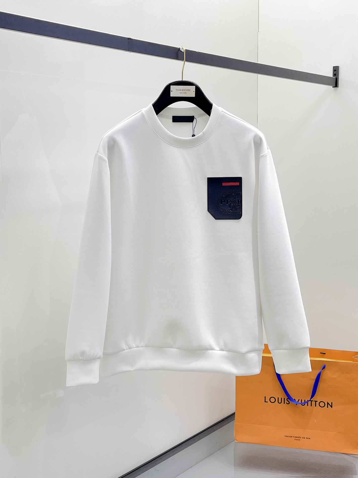 Prada Male Hoodie Cotton Black Xs-s-m-l