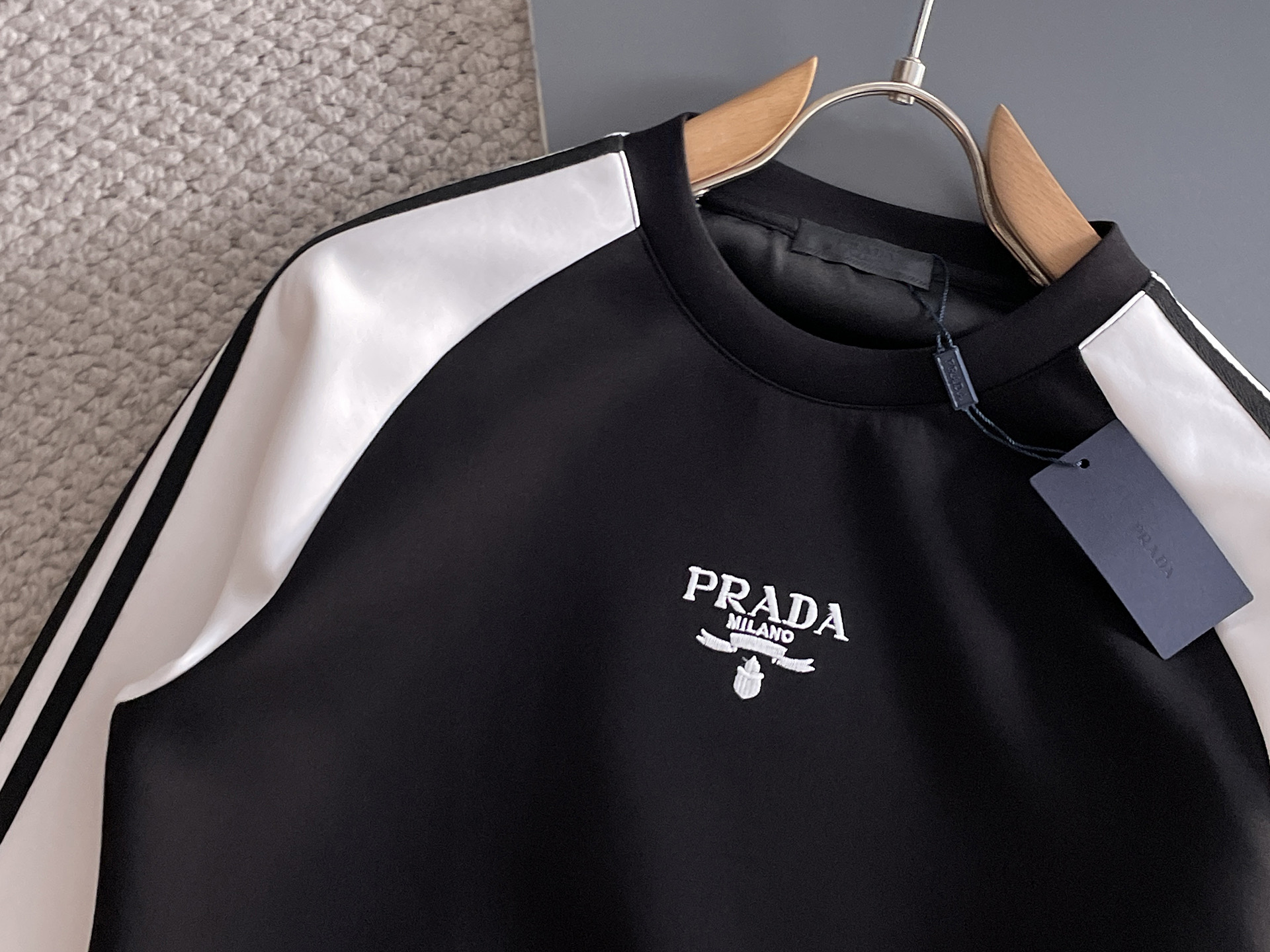 Prada Male Hoodie Cotton Black Xs-s-m-l