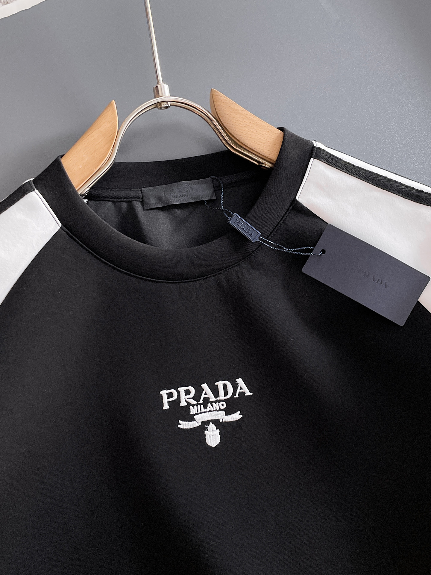 Prada Male Hoodie Cotton Black Xs-s-m-l