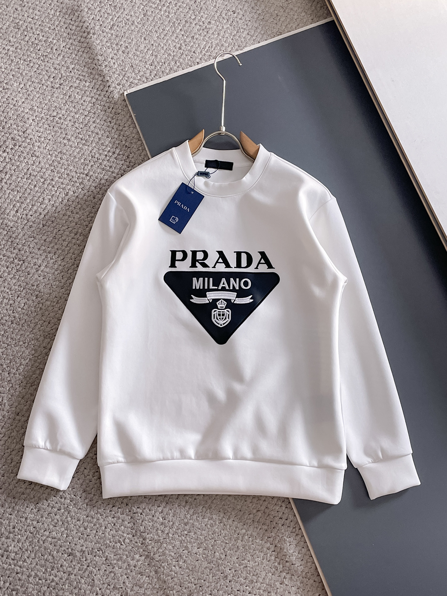 Prada Male Hoodie Cotton Black Xs-s-m-l