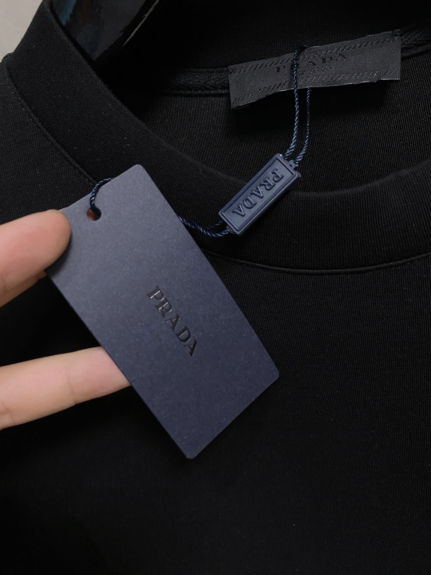 Prada Male Hoodie Cotton Black Xs-s-m-l