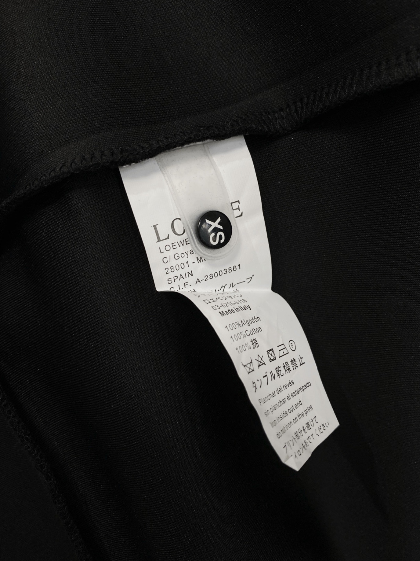 Loewe Male Hoodie Cotton Black Xs-s-m-l