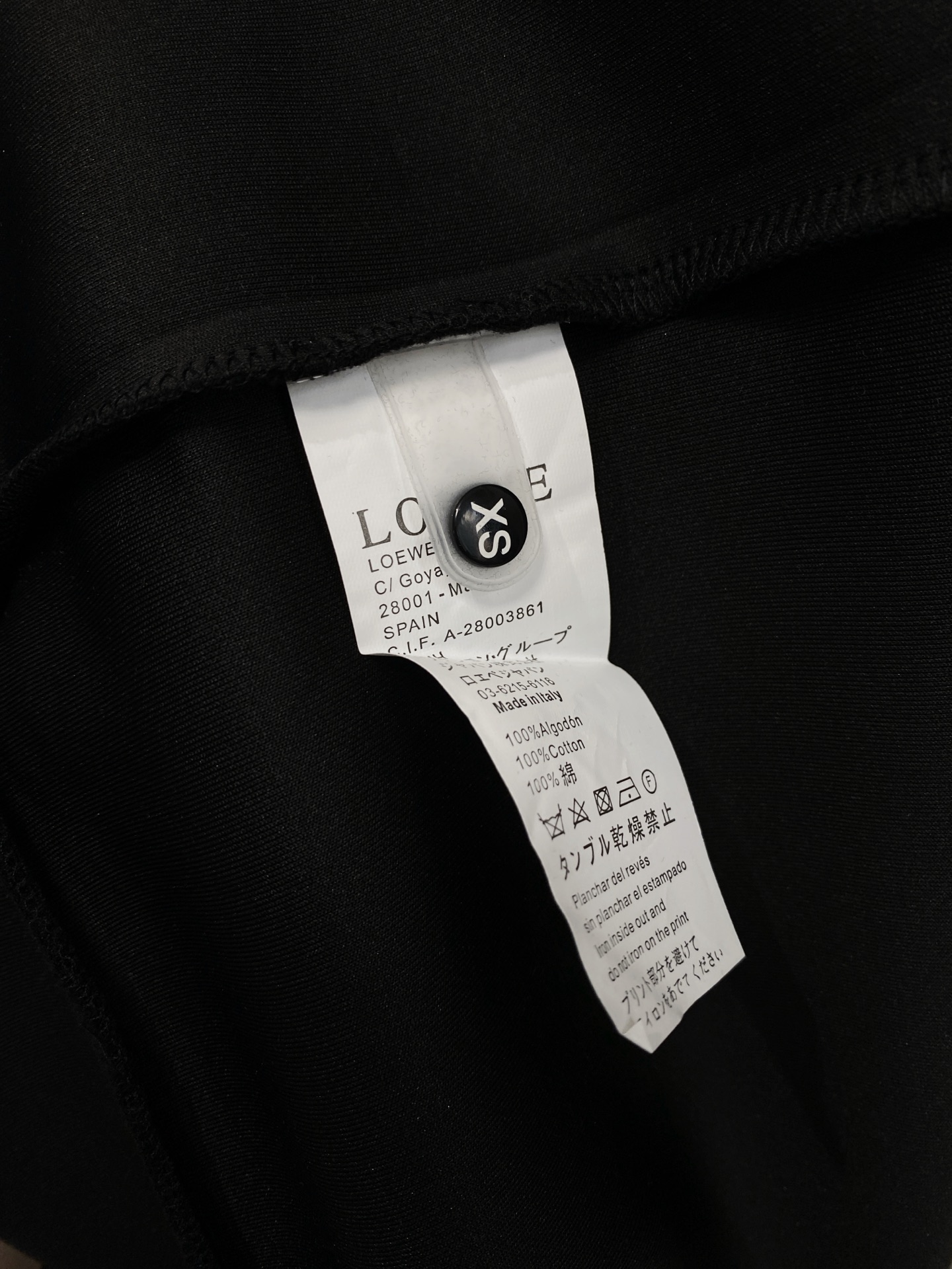 Loewe Male Hoodie Cotton Black Xs-s-m-l