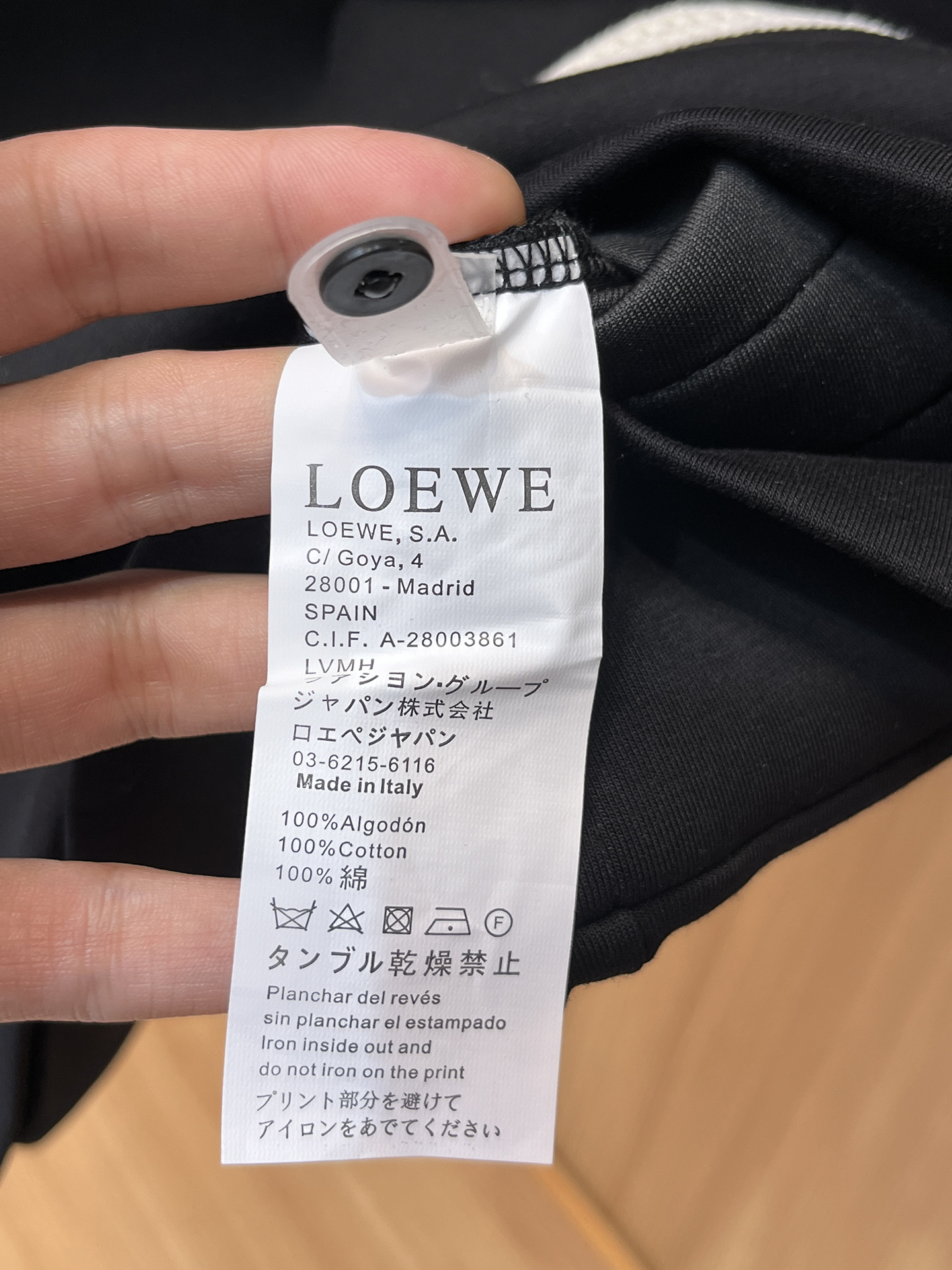 Loewe Male Hoodie Cotton Black Xs-s-m-l