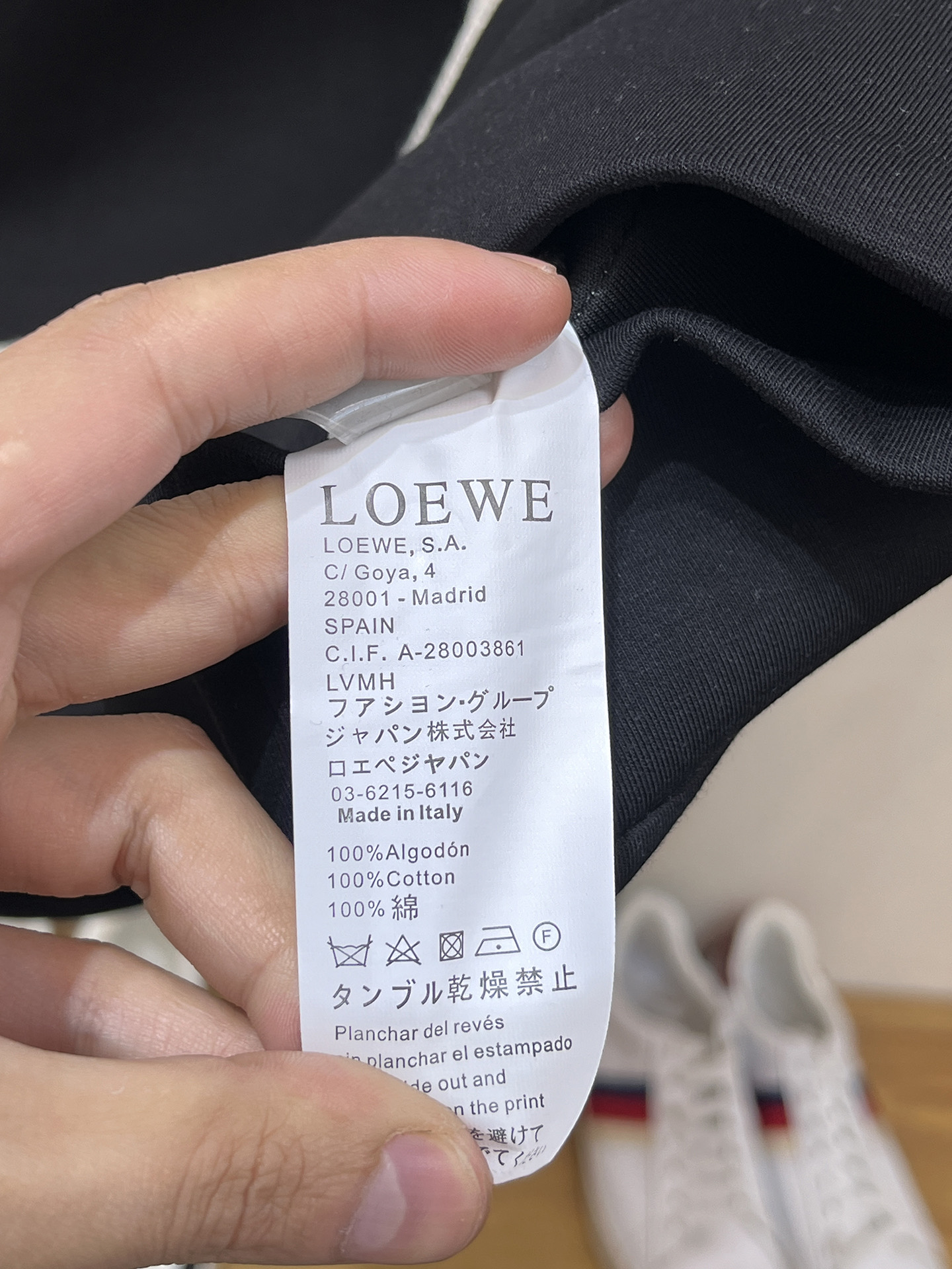 Loewe Male Hoodie Cotton Black Xs-s-m-l