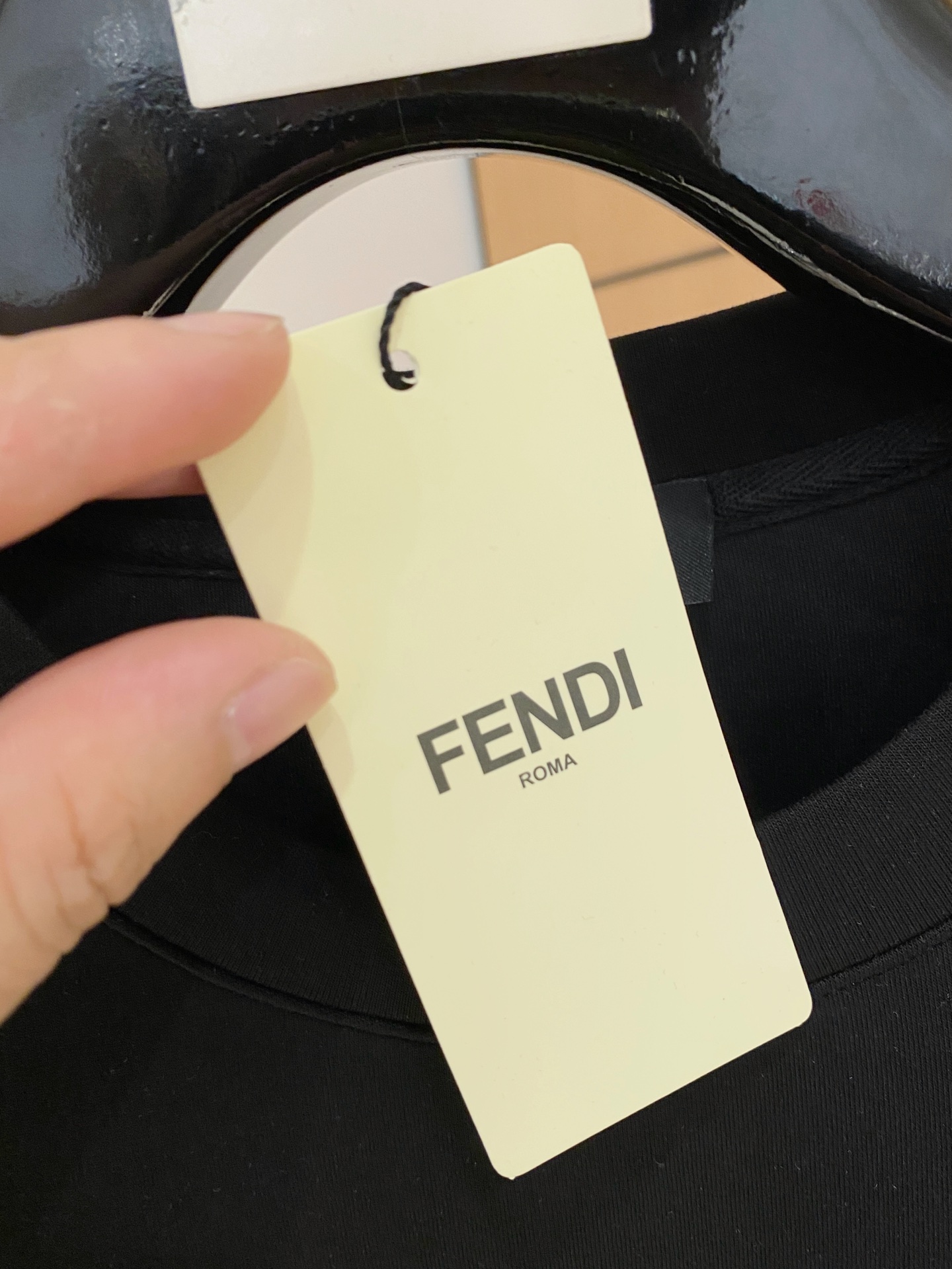 Fendi Male Hoodie Cotton Black Xs-s-m-l