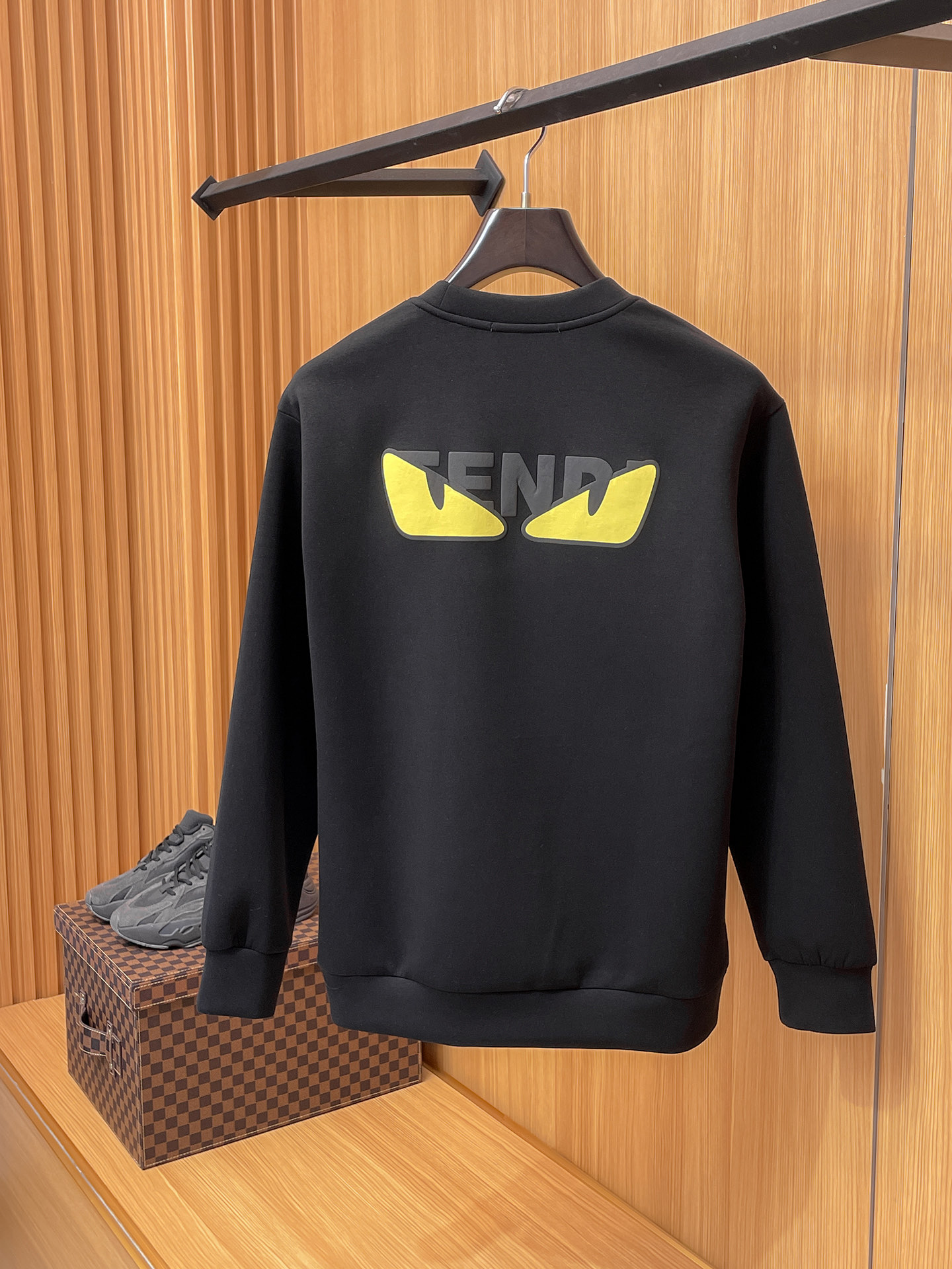 Fendi Male Hoodie Cotton Black Xs-s-m-l