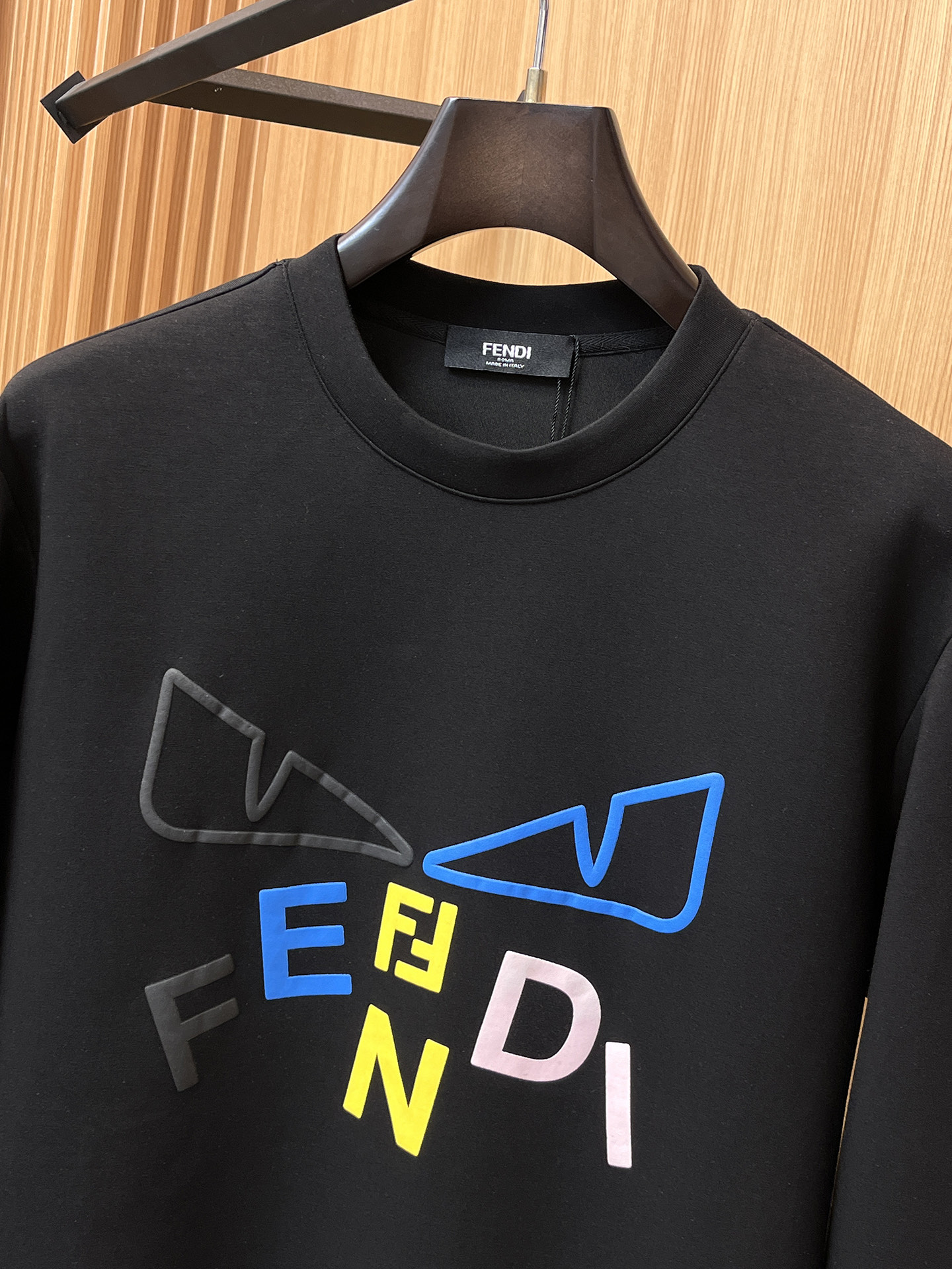 Fendi Male Hoodie Cotton Black Xs-s-m-l