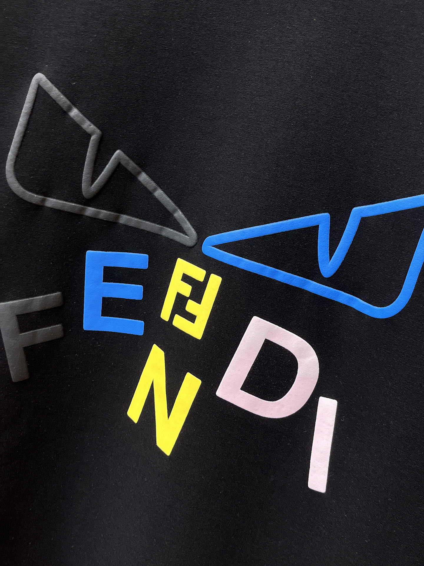 Fendi Male Hoodie Cotton Black Xs-s-m-l
