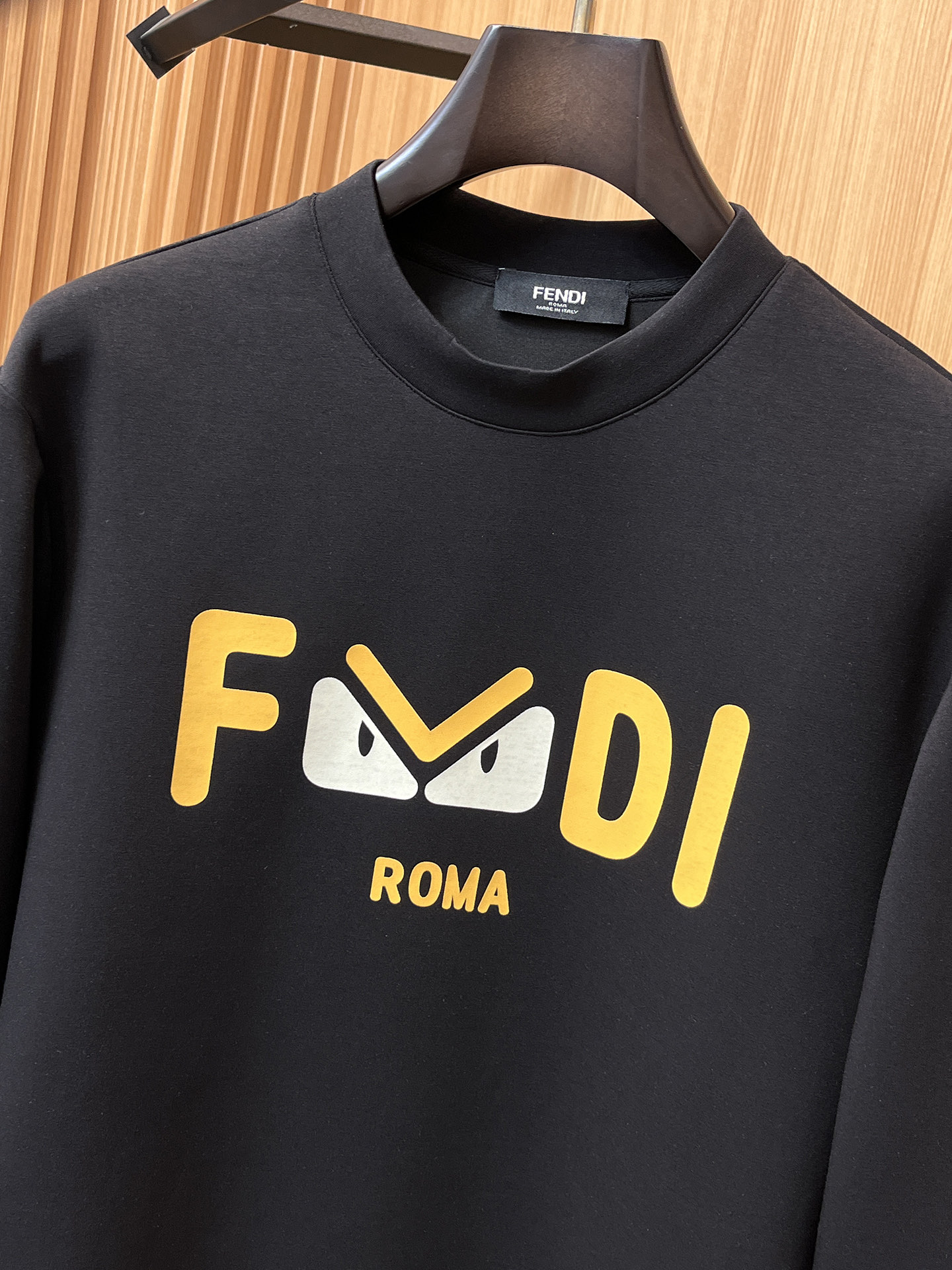 Fendi Male Hoodie Cotton Black Xs-s-m-l