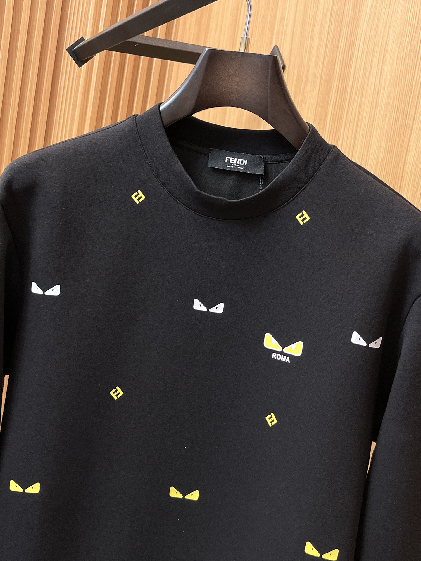 Fendi Male Hoodie Cotton Black Xs-s-m-l