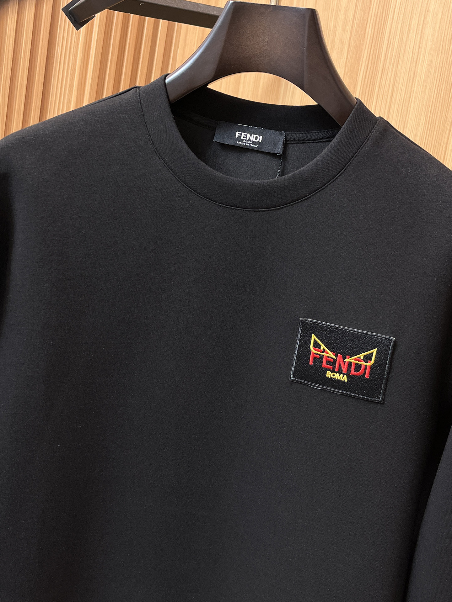 Fendi Male Hoodie Cotton Black Xs-s-m-l