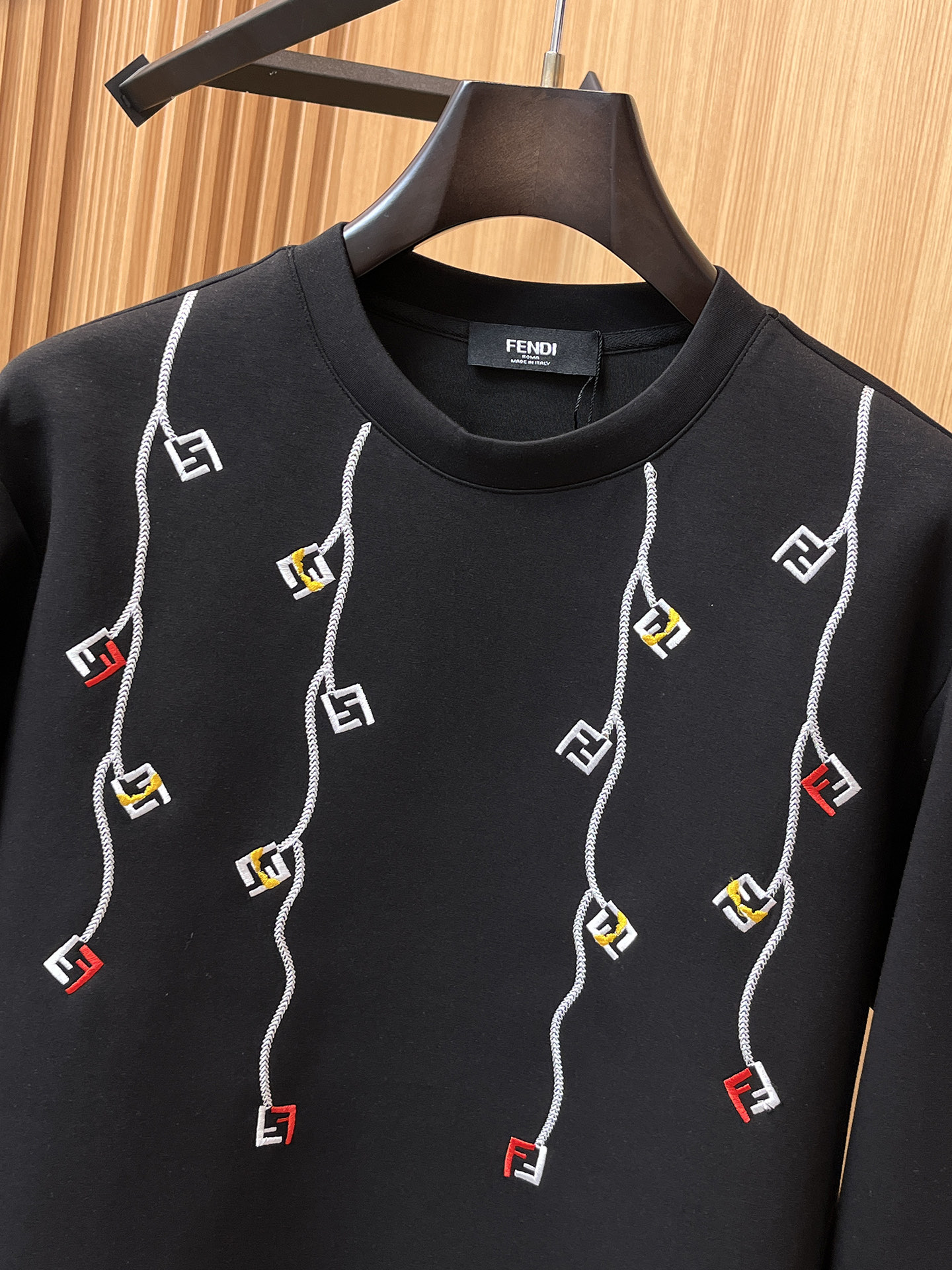 Fendi Male Hoodie Cotton Black Xs-s-m-l