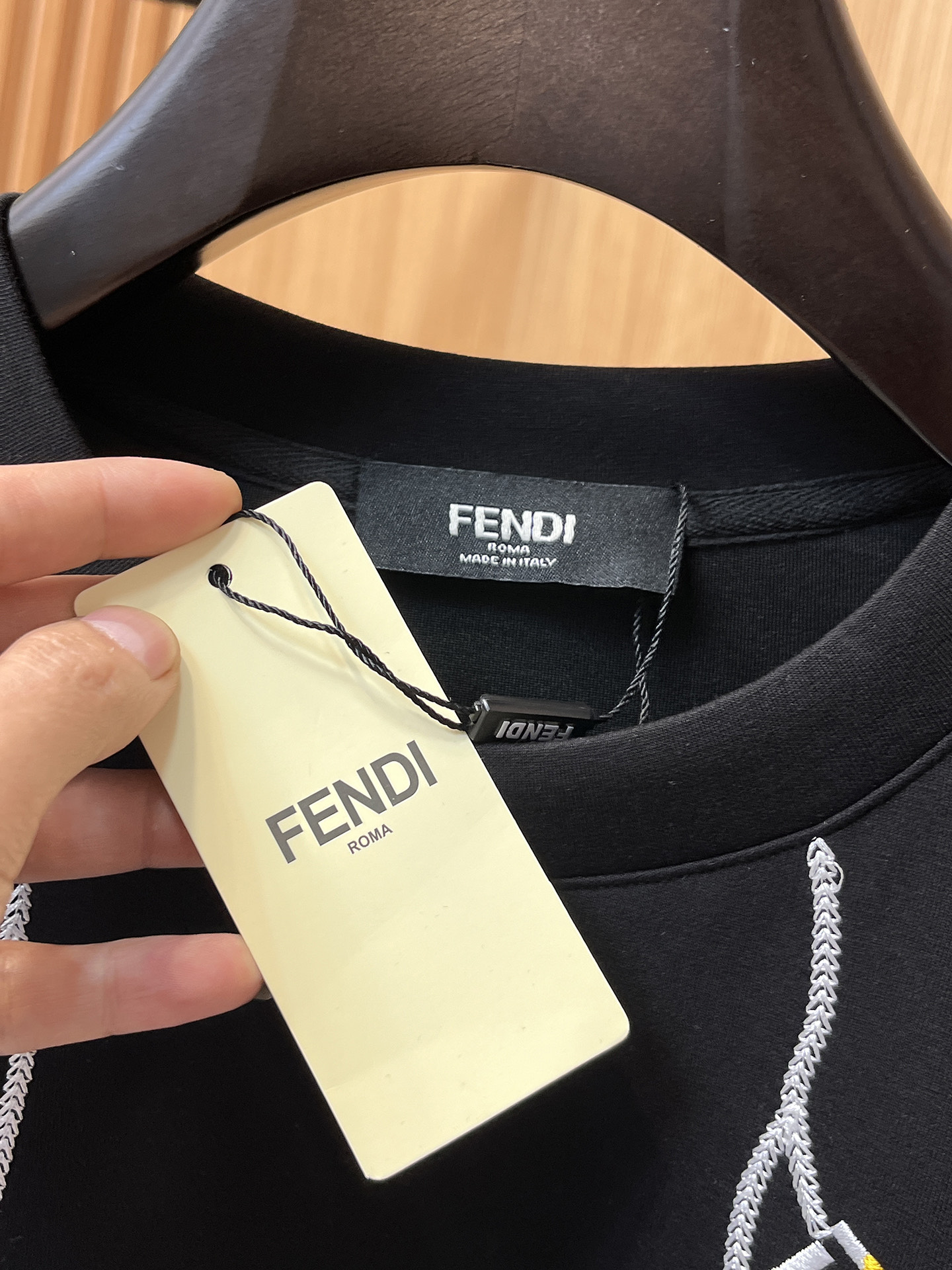Fendi Male Hoodie Cotton Black Xs-s-m-l