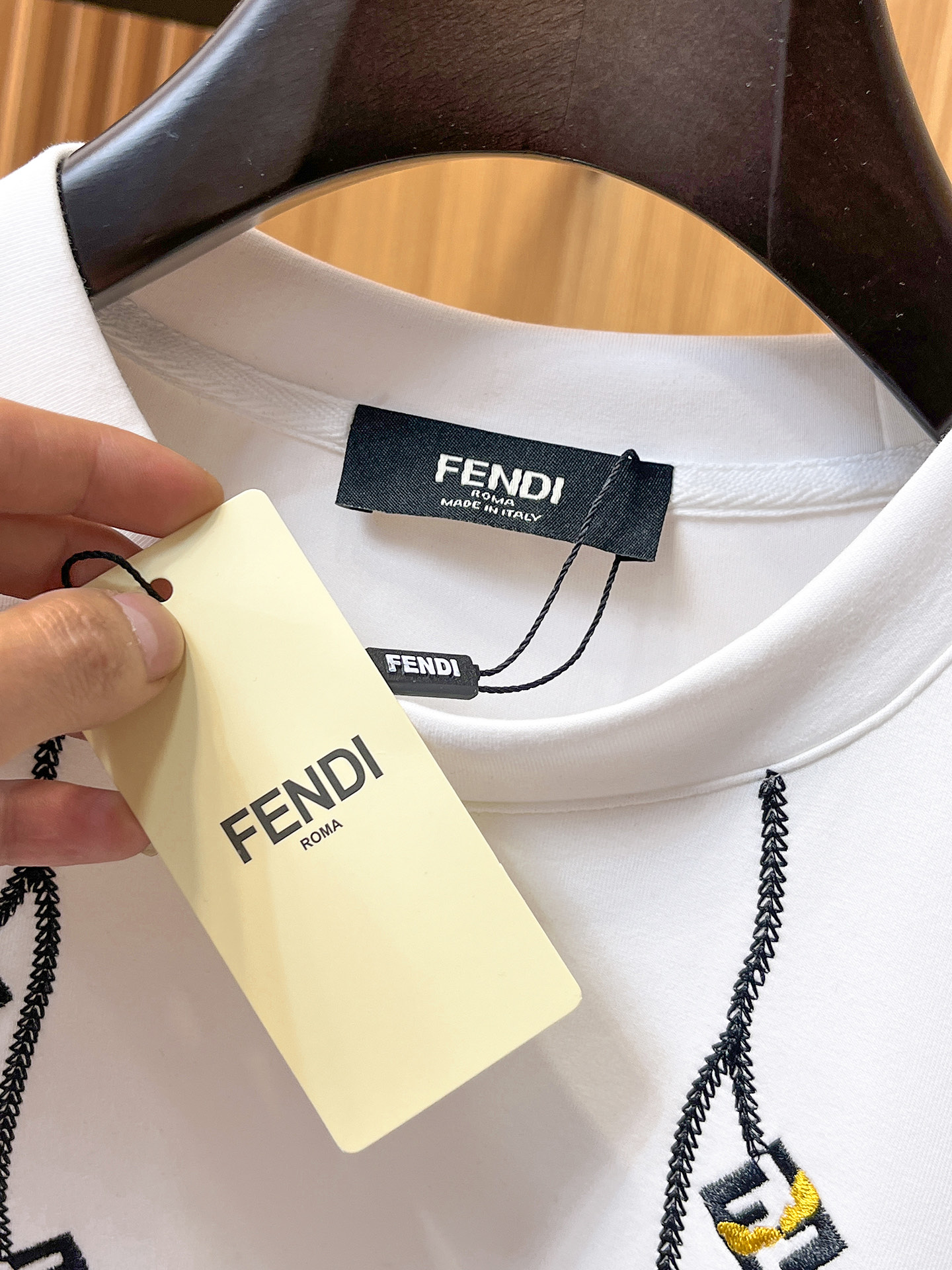 Fendi Male Hoodie Cotton Black Xs-s-m-l