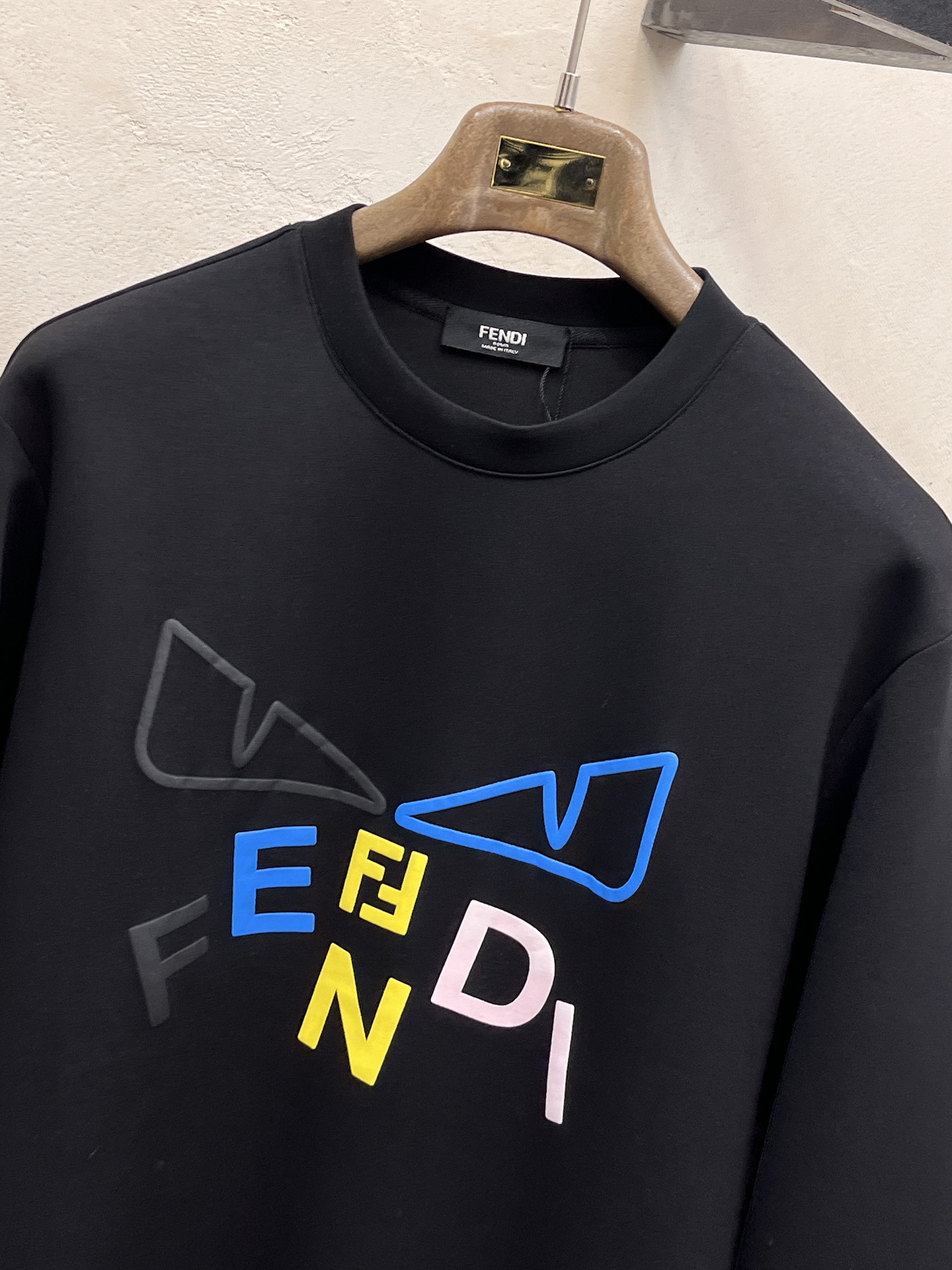 Fendi Male Hoodie Cotton Black Xs-s-m-l