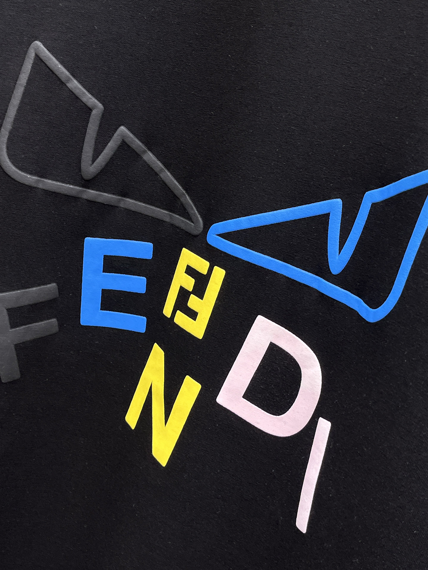 Fendi Male Hoodie Cotton Black Xs-s-m-l