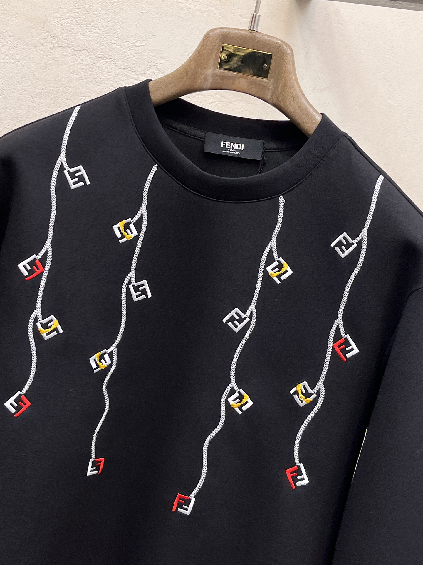 Fendi Male Hoodie Cotton Black Xs-s-m-l