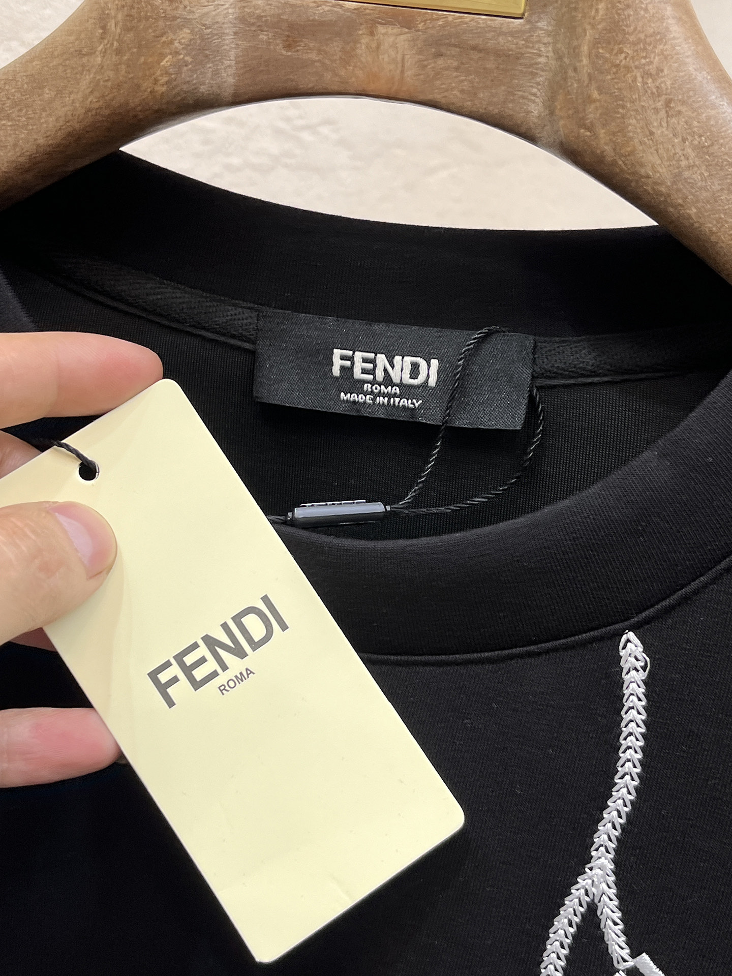 Fendi Male Hoodie Cotton Black Xs-s-m-l