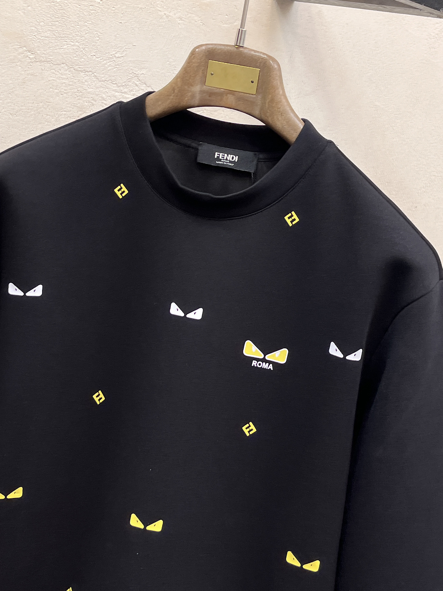 Fendi Male Hoodie Cotton Black Xs-s-m-l