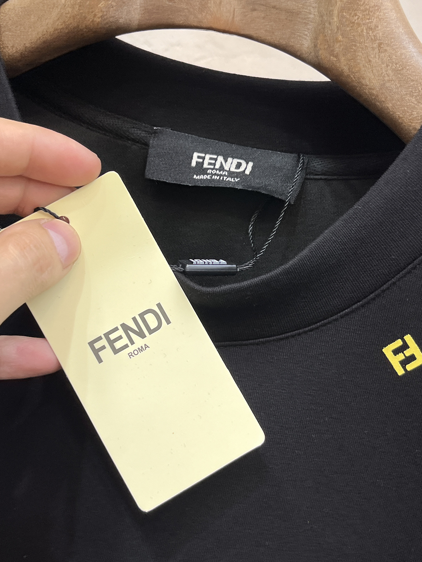 Fendi Male Hoodie Cotton Black Xs-s-m-l