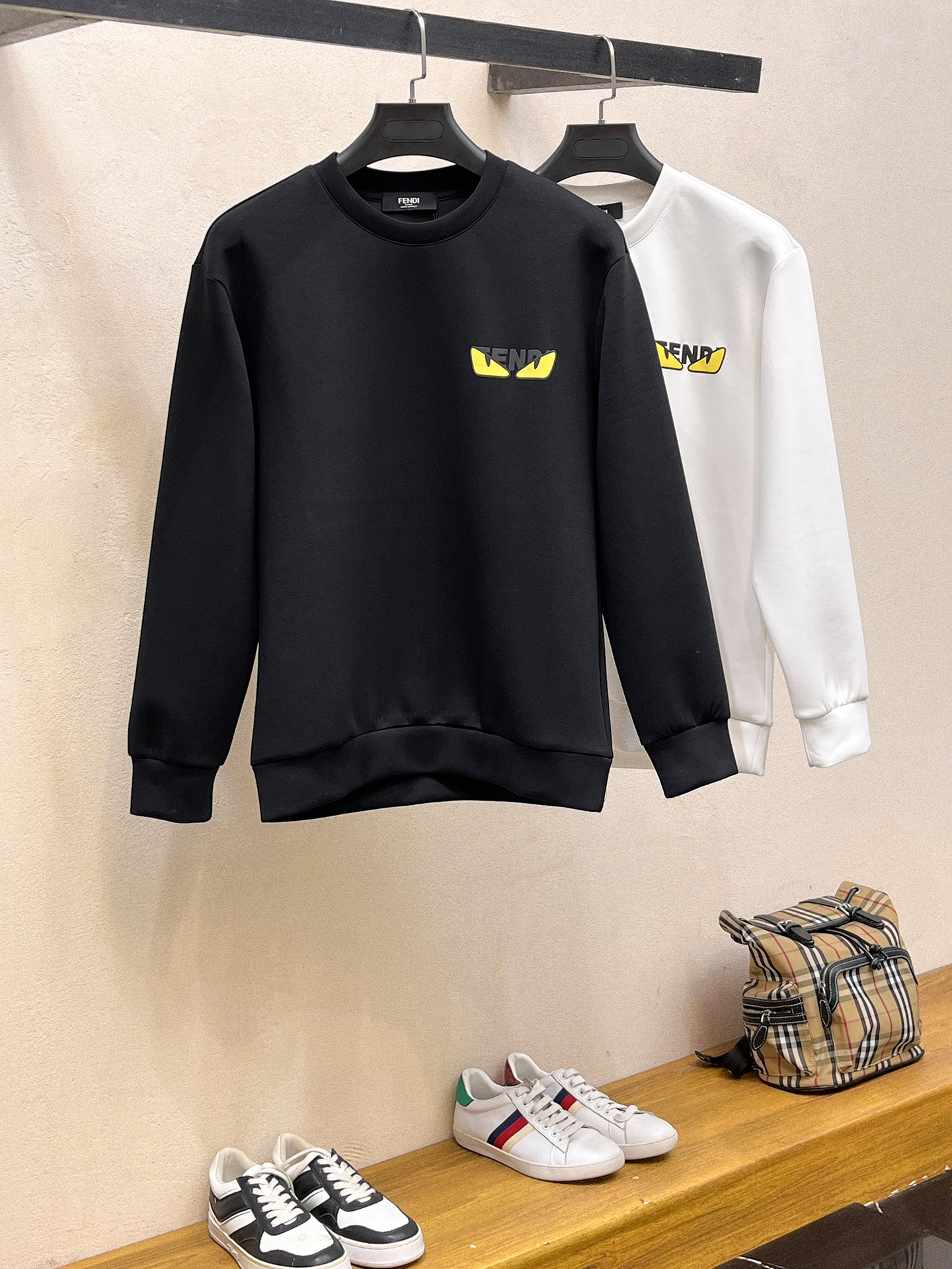 Fendi Male Hoodie Cotton Black Xs-s-m-l