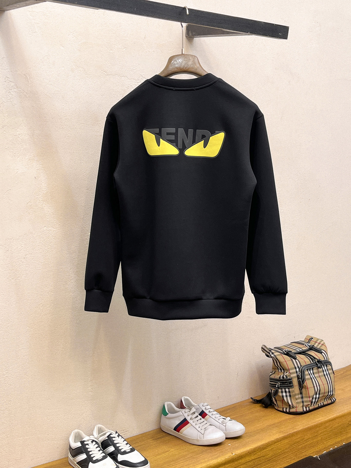 Fendi Male Hoodie Cotton Black Xs-s-m-l