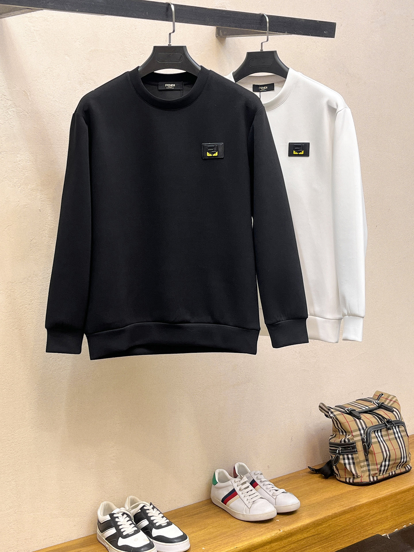 Fendi Male Hoodie Cotton Black Xs-s-m-l