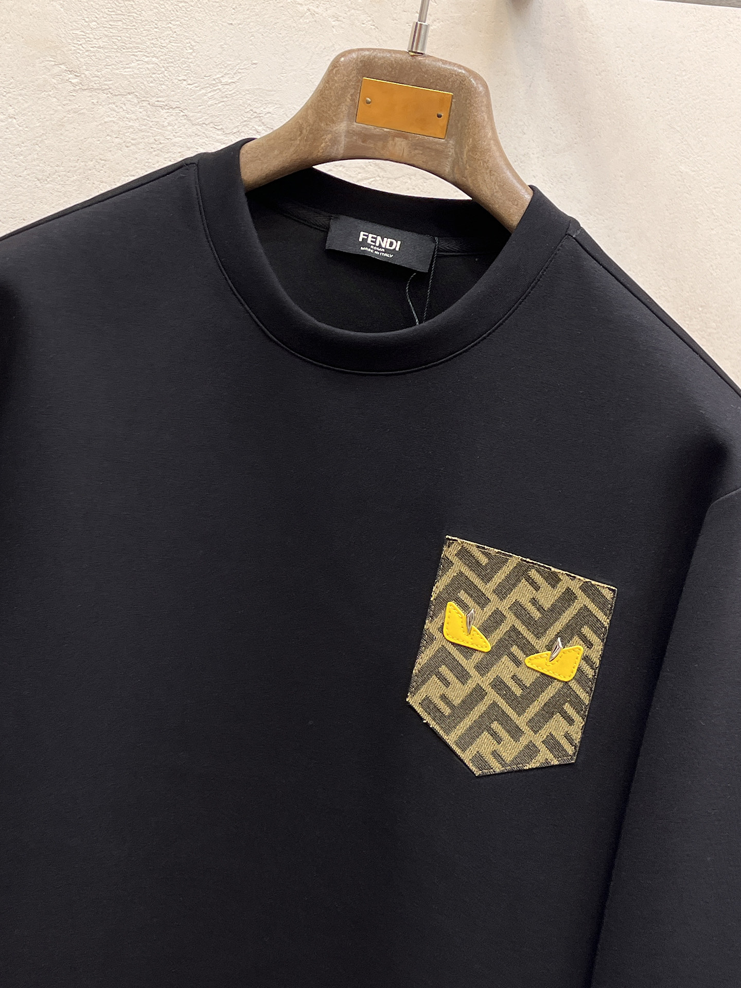 Fendi Male Hoodie Cotton Black Xs-s-m-l
