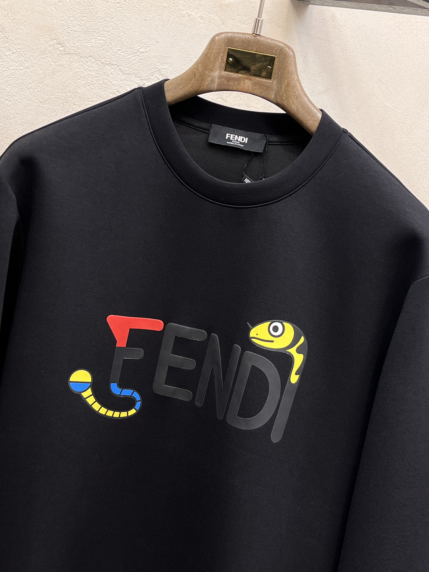 Fendi Male Hoodie Cotton Black Xs-s-m-l