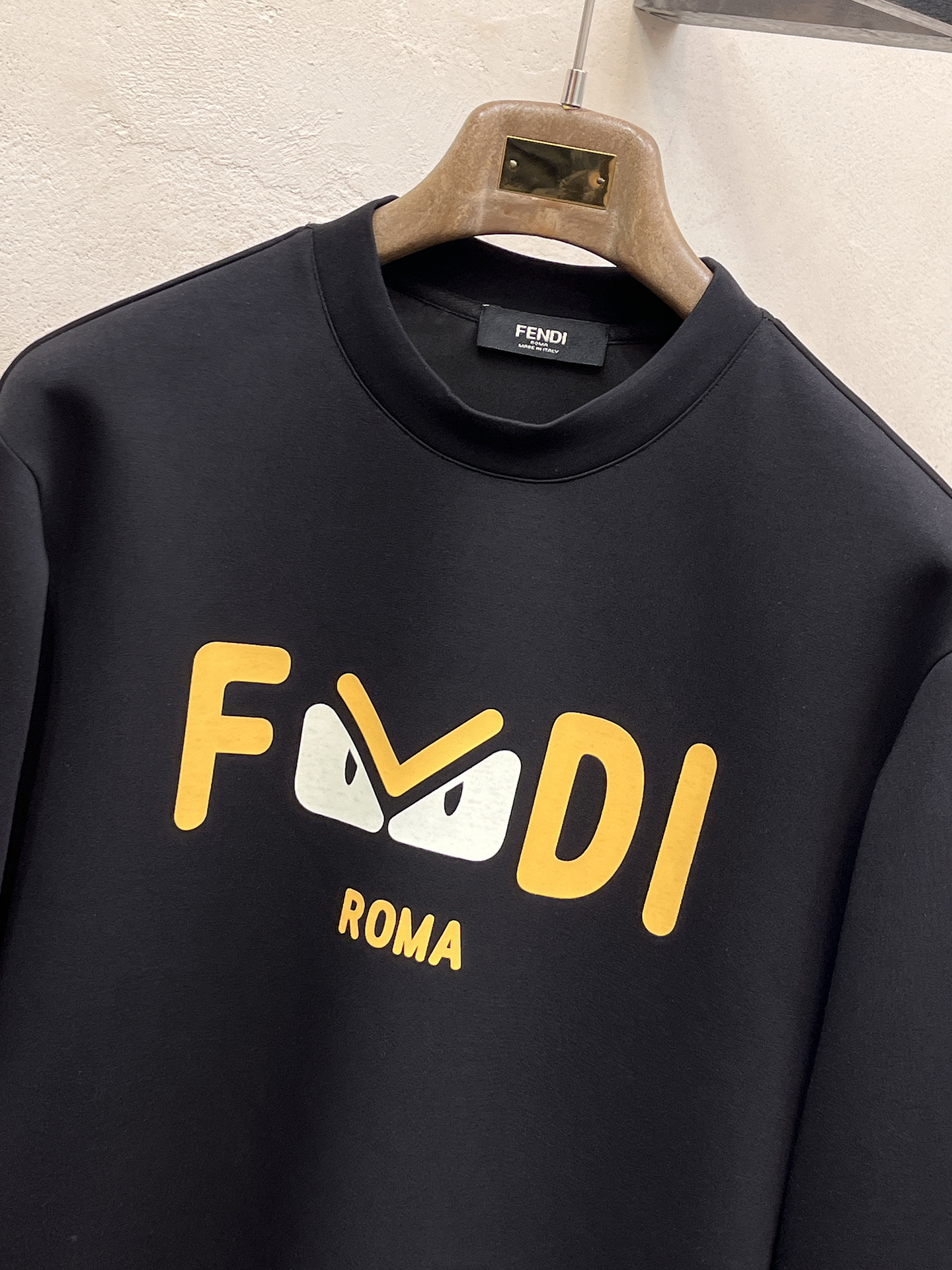 Fendi Male Hoodie Cotton Black Xs-s-m-l