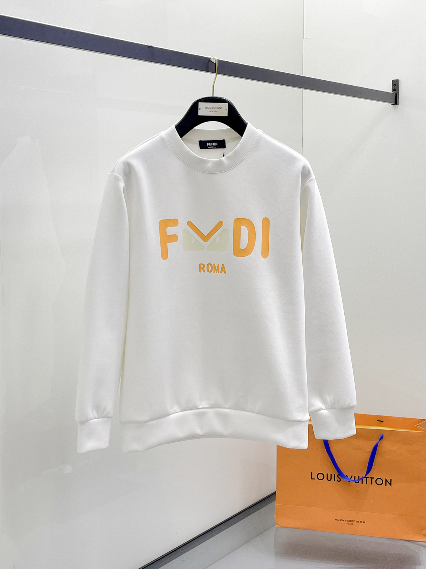 Fendi Male Hoodie Cotton Black Xs-s-m-l