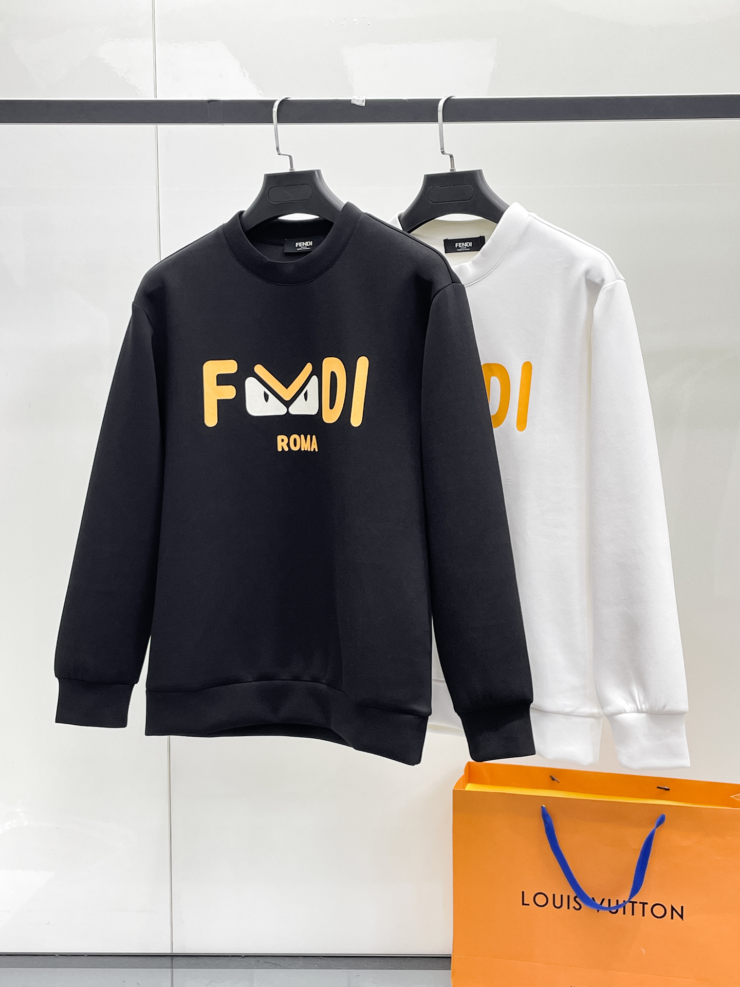 Fendi Male Hoodie Cotton Black Xs-s-m-l