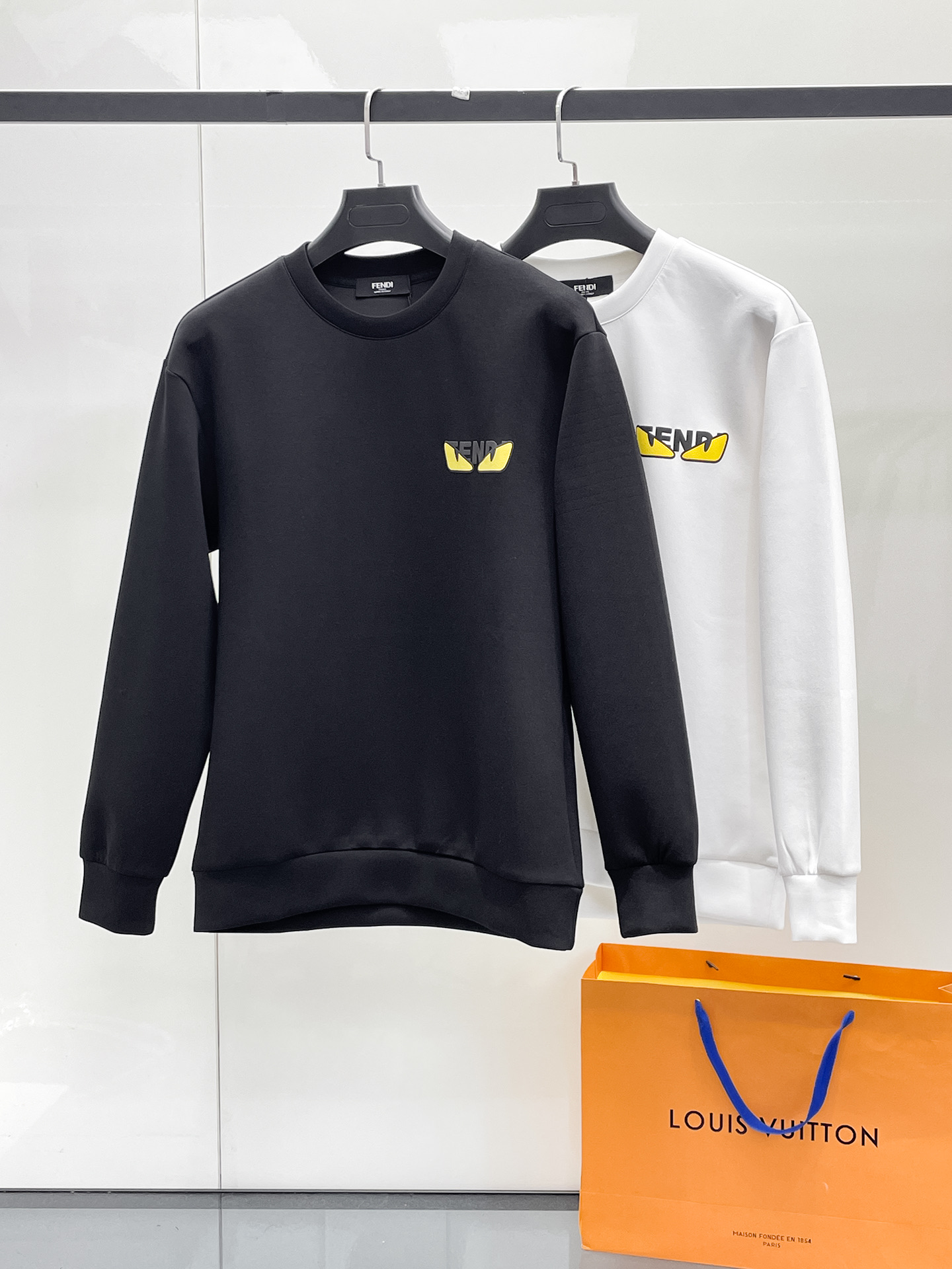 Fendi Male Hoodie Cotton Black Xs-s-m-l