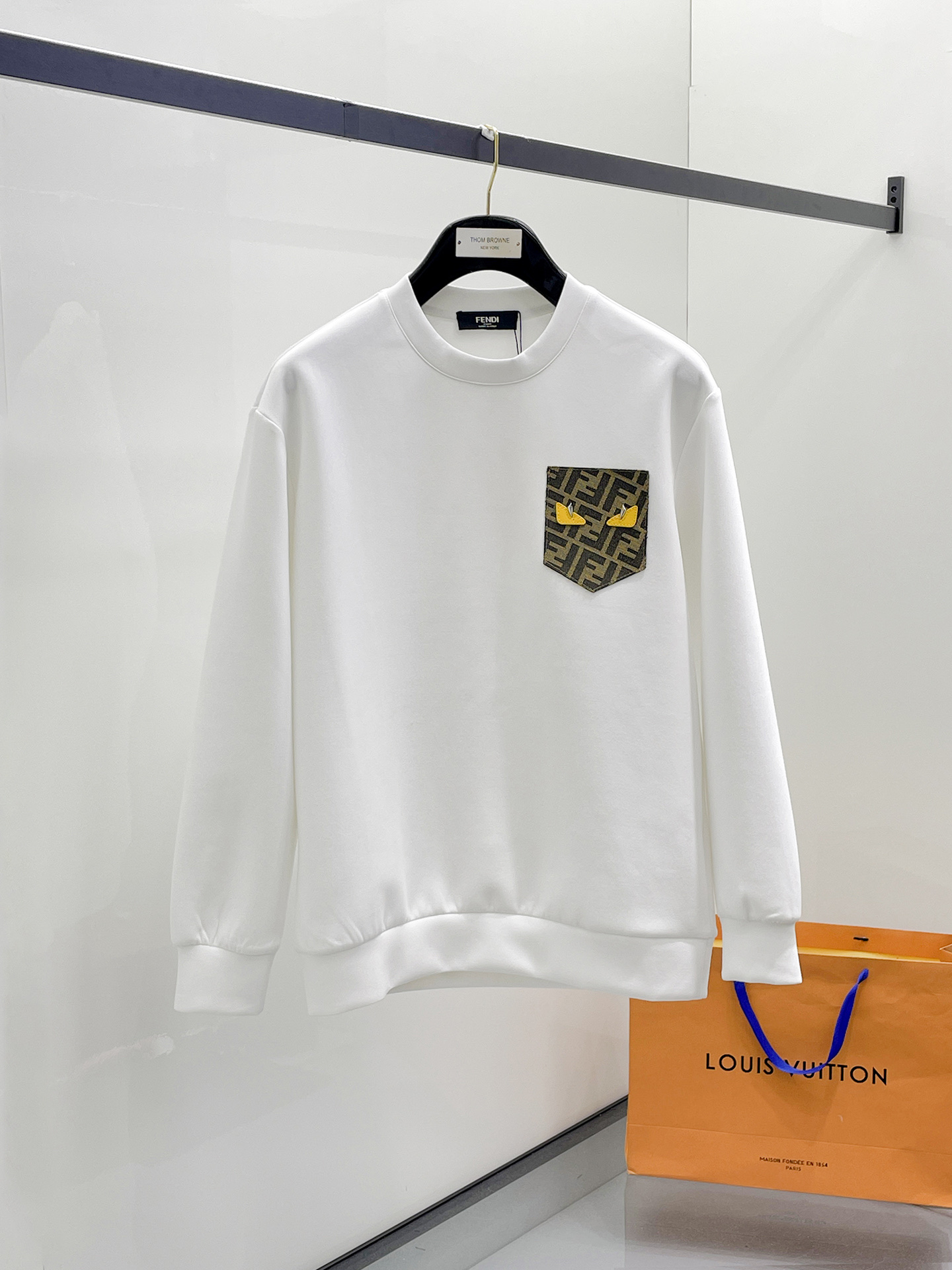Fendi Male Hoodie Cotton Black Xs-s-m-l