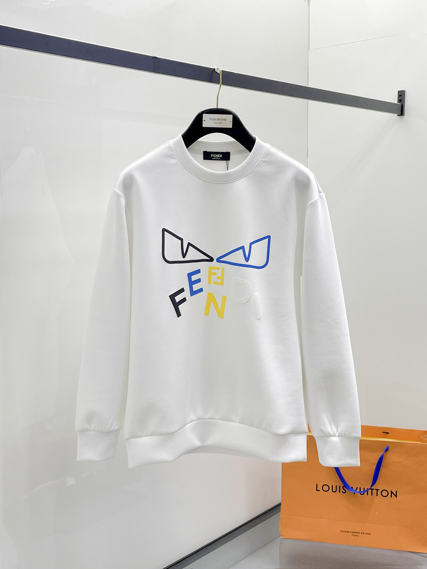 Fendi Male Hoodie Cotton Black Xs-s-m-l