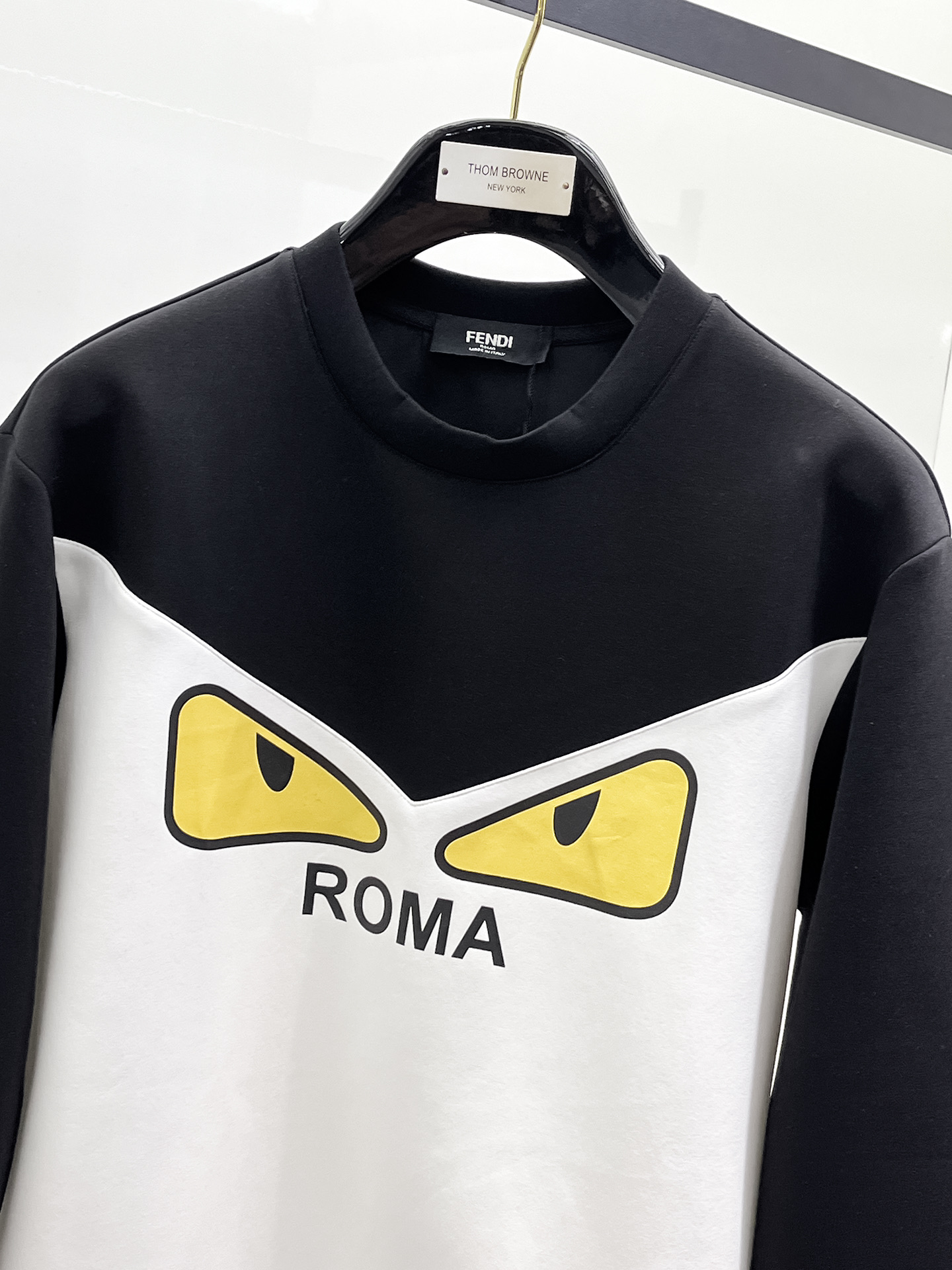 Fendi Male Hoodie Cotton Black Xs-s-m-l
