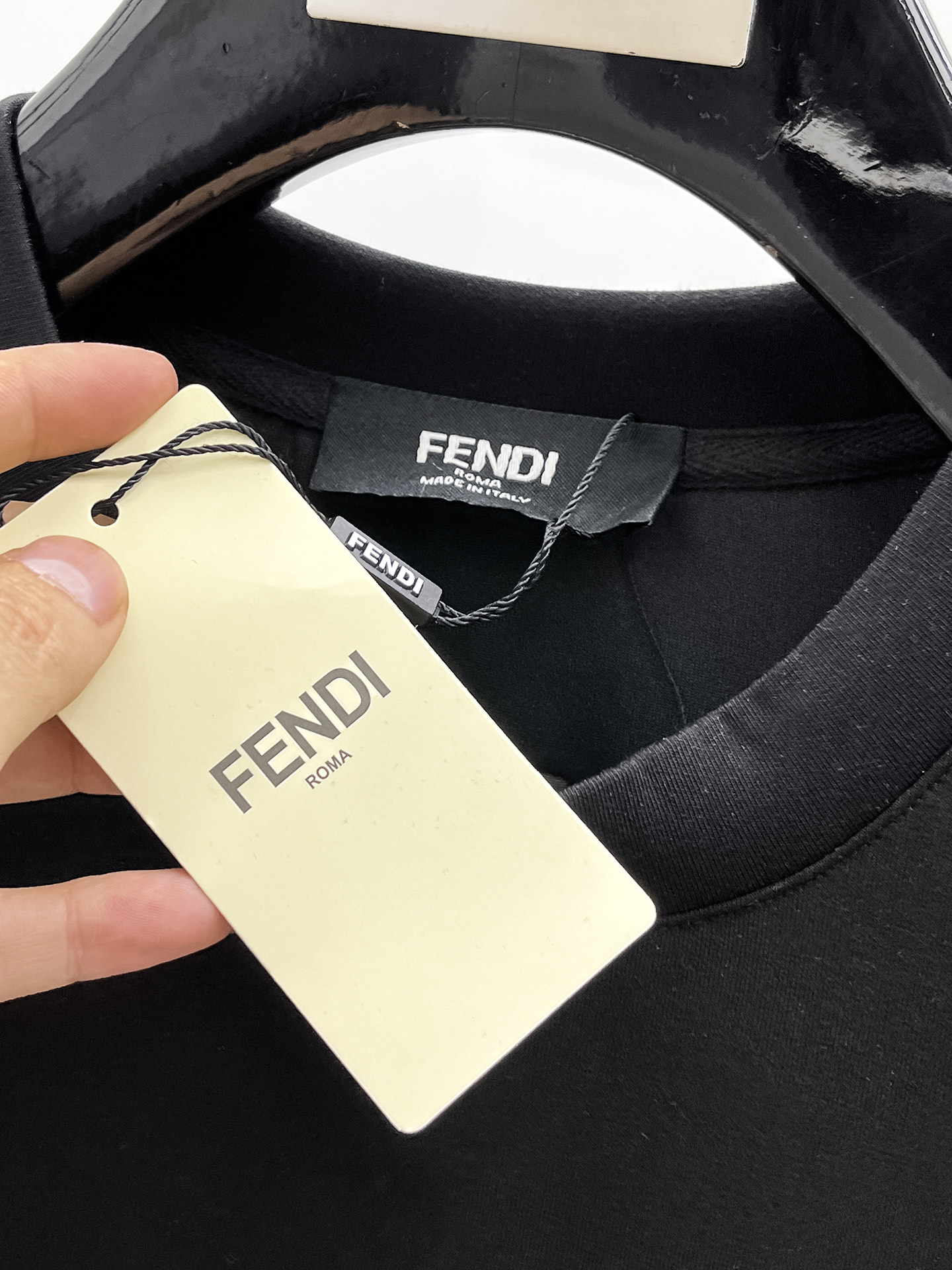 Fendi Male Hoodie Cotton Black Xs-s-m-l