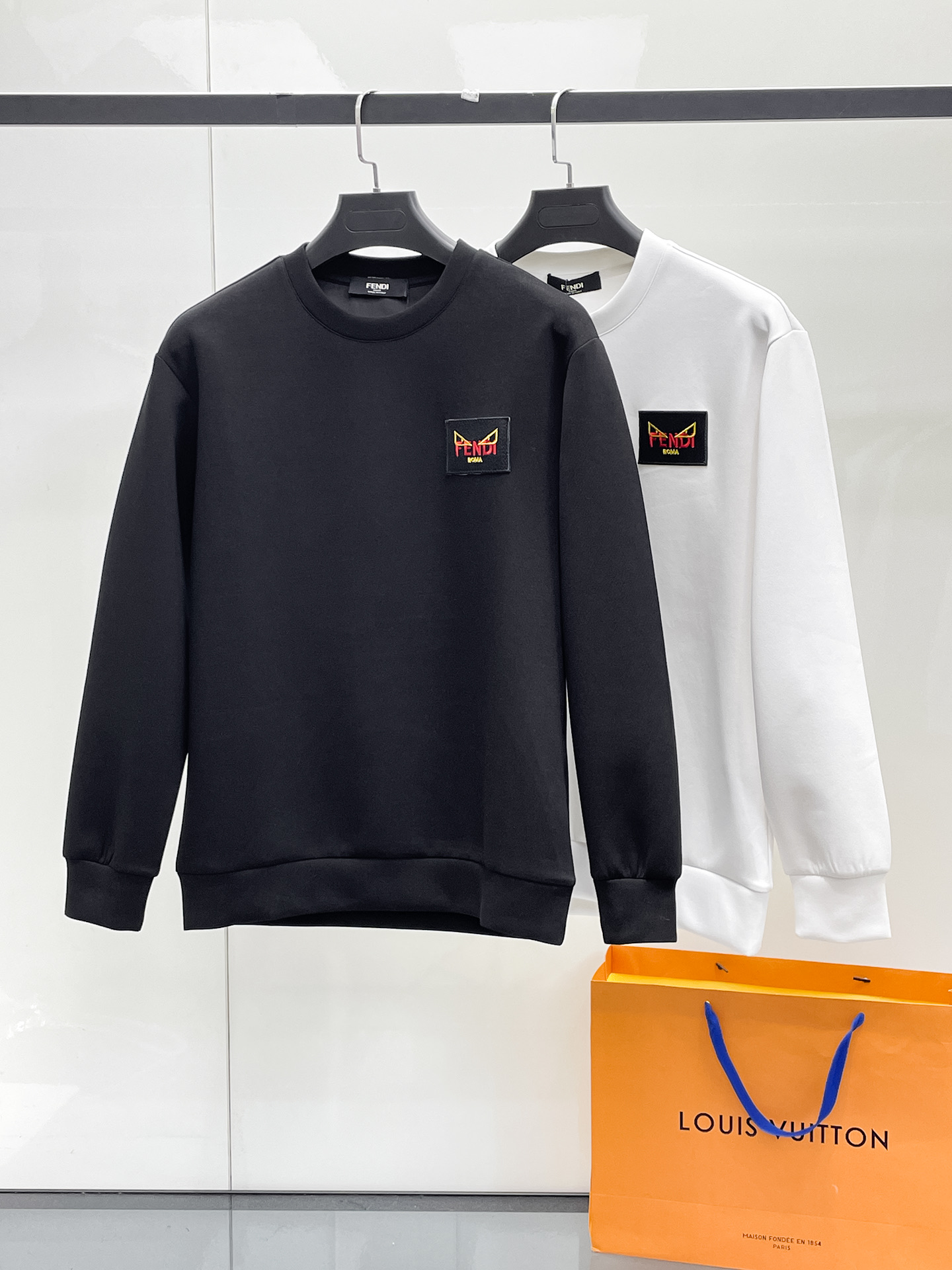 Fendi Male Hoodie Cotton Black Xs-s-m-l