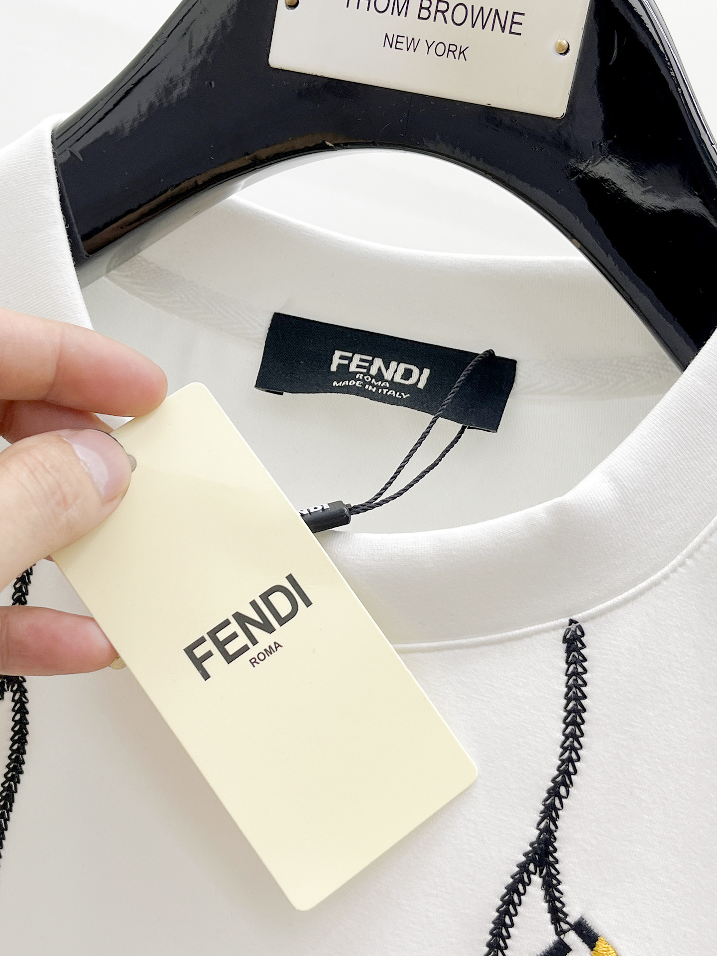Fendi Male Hoodie Cotton Black Xs-s-m-l