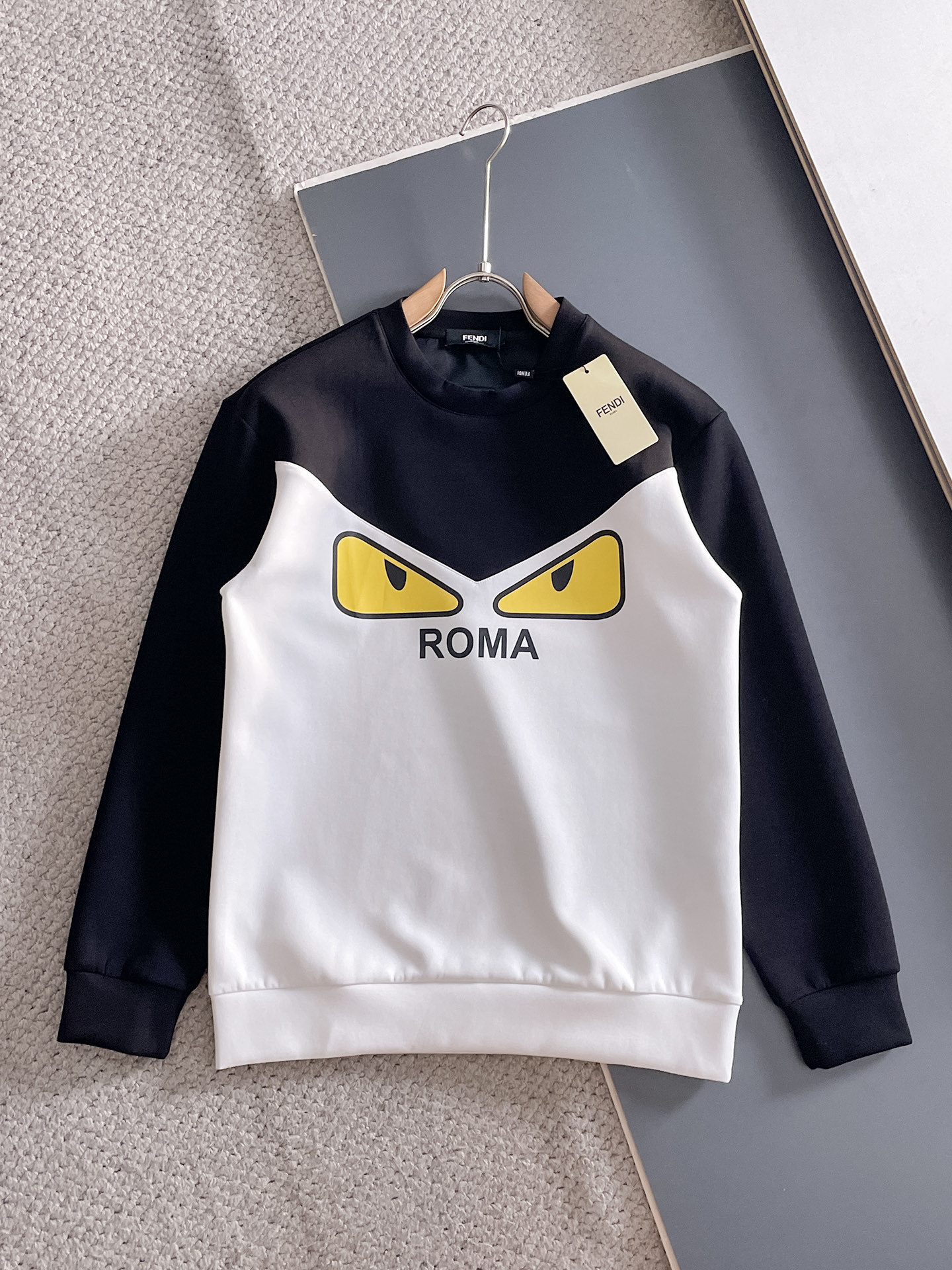 Fendi Male Hoodie Cotton Black Xs-s-m-l