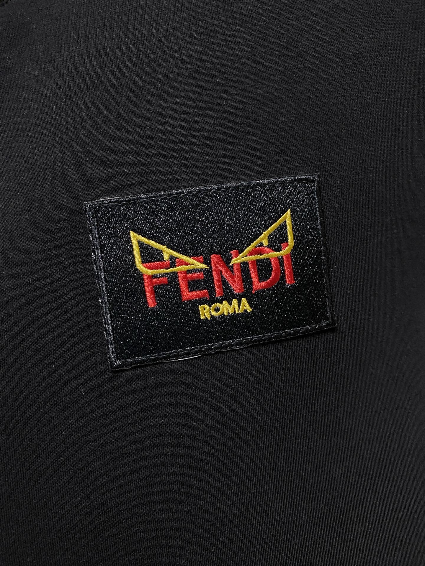 Fendi Male Hoodie Cotton Black Xs-s-m-l
