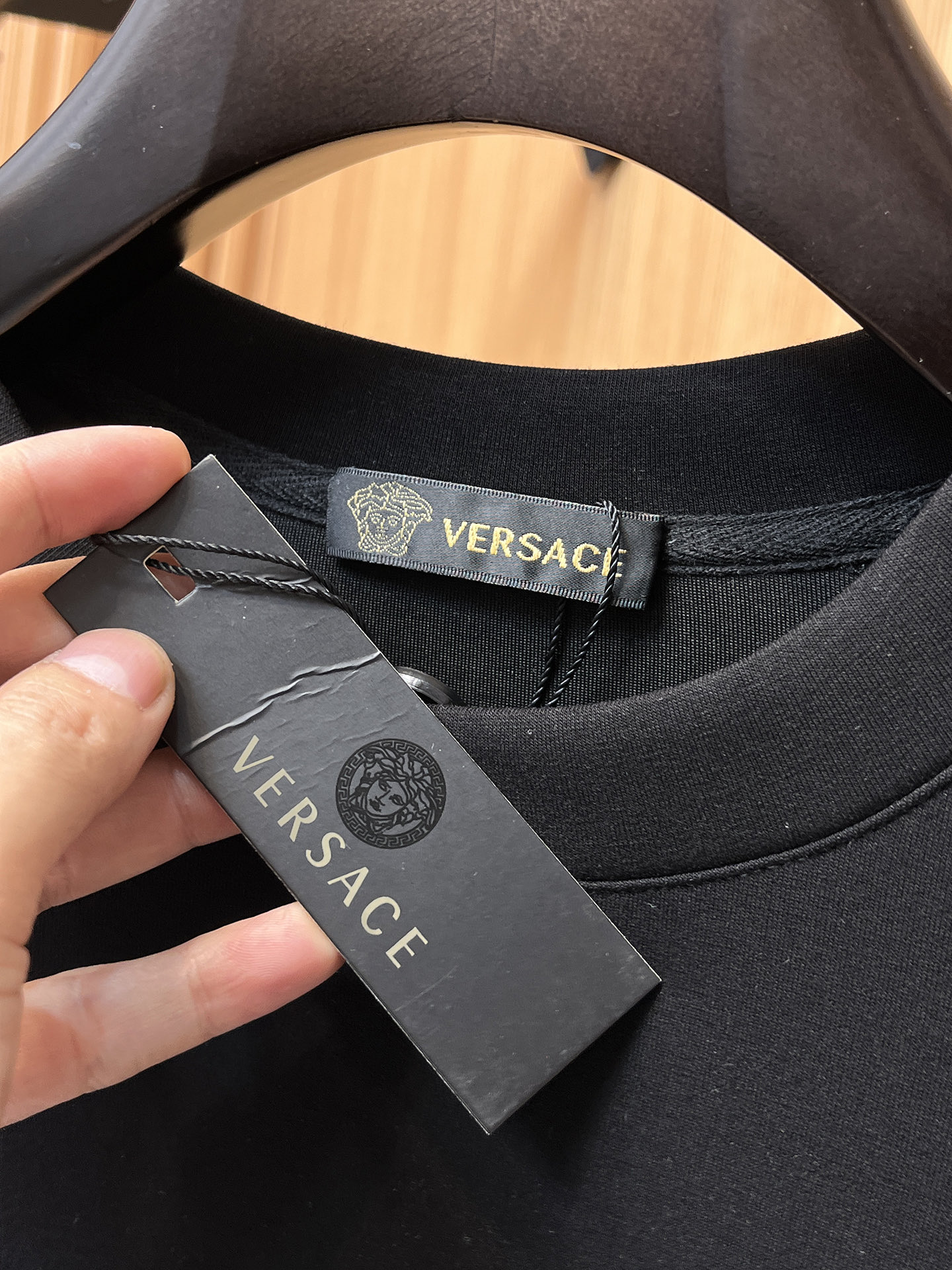 Versace Male Hoodie Cotton Black Xs-s-m-l