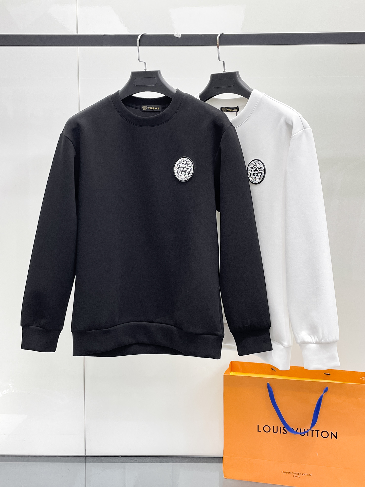 Versace Male Hoodie Cotton Black Xs-s-m-l