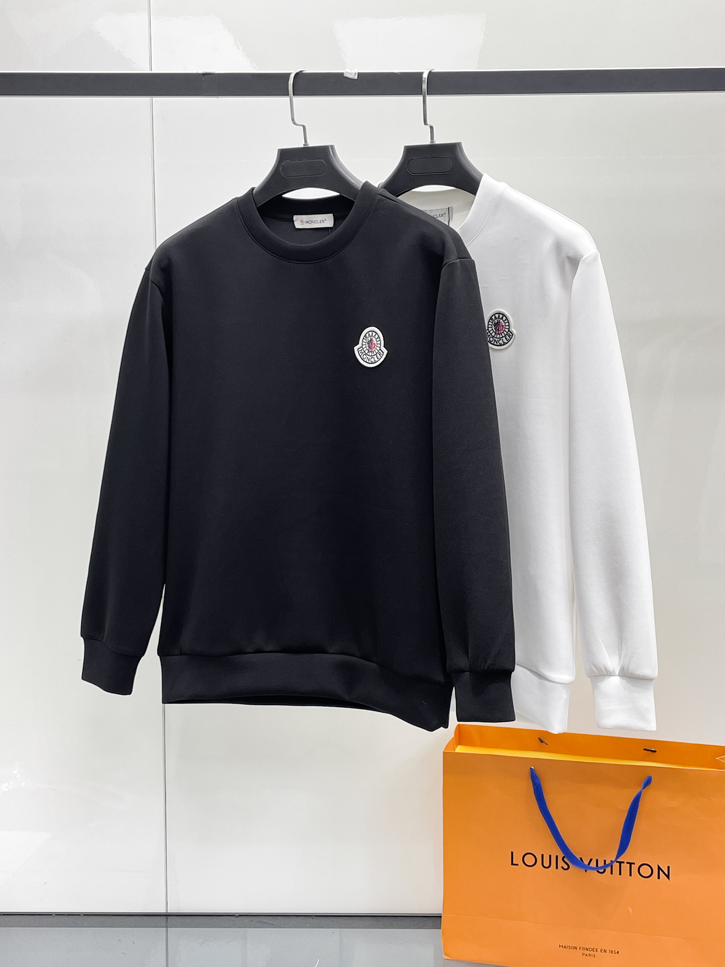 Moncler Male Hoodie Cotton Black Xs-s-m-l
