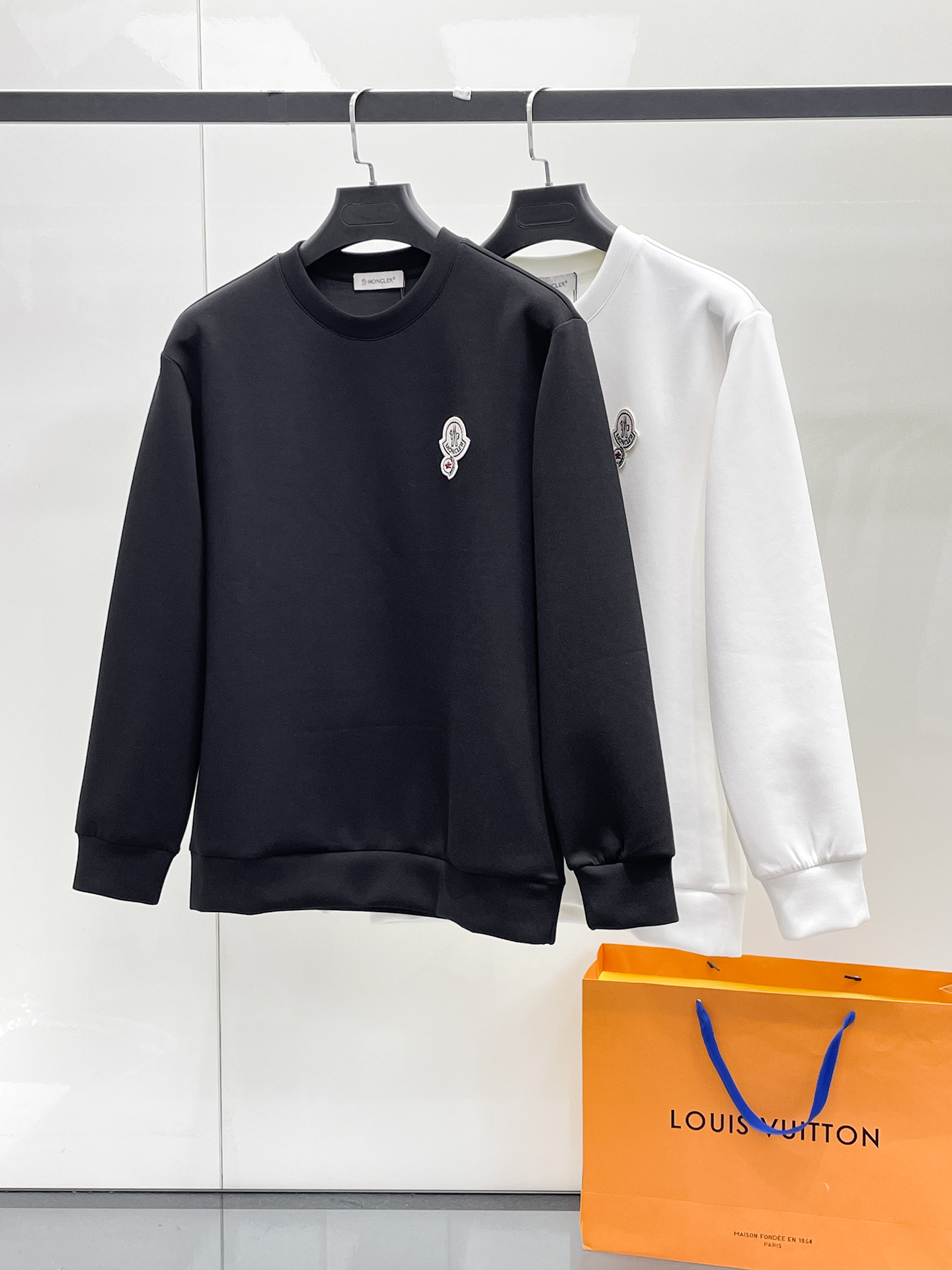 Moncler Male Hoodie Cotton Black Xs-s-m-l