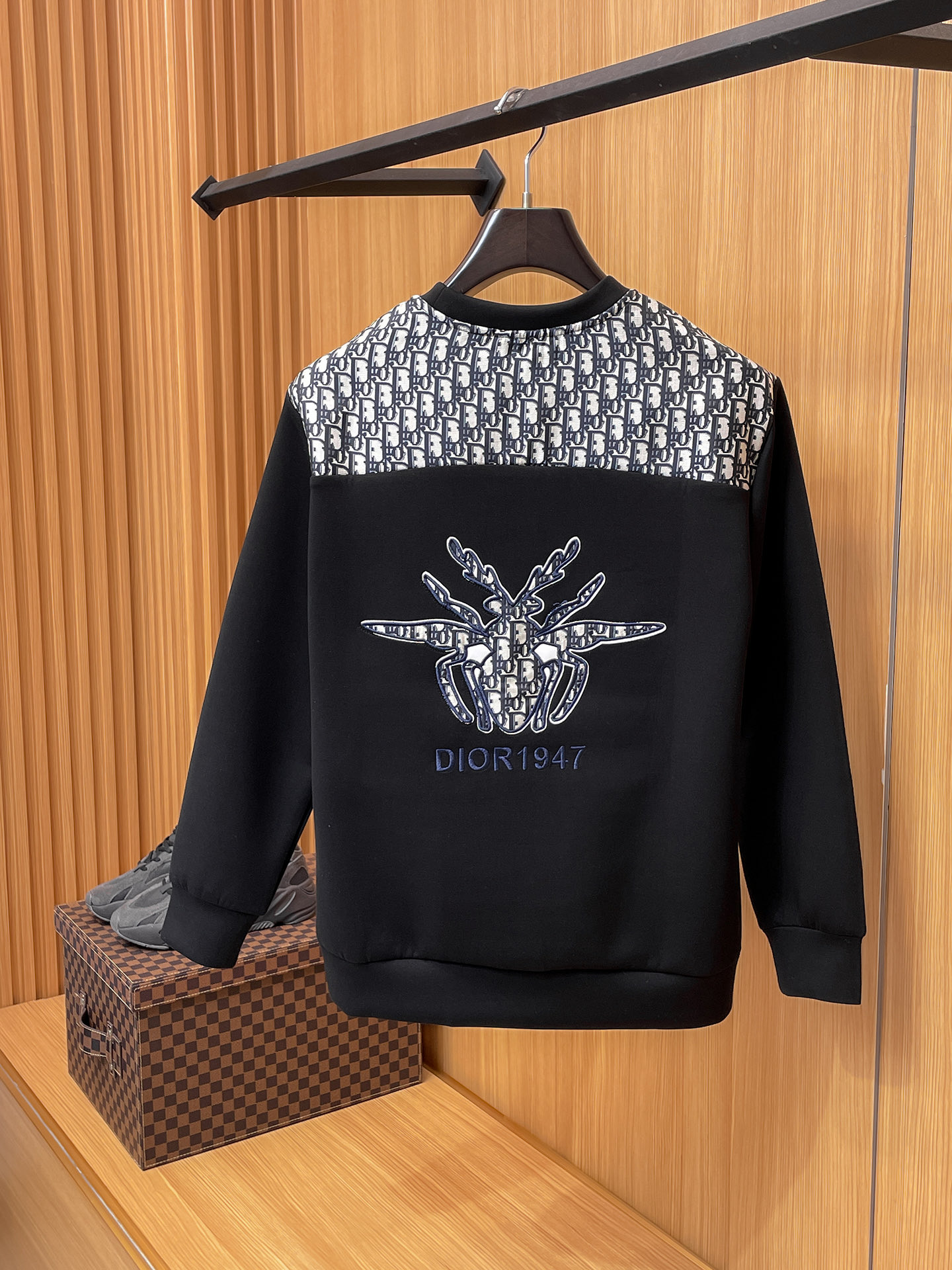 Dior Male Hoodie Cotton Black Xs-s-m-l