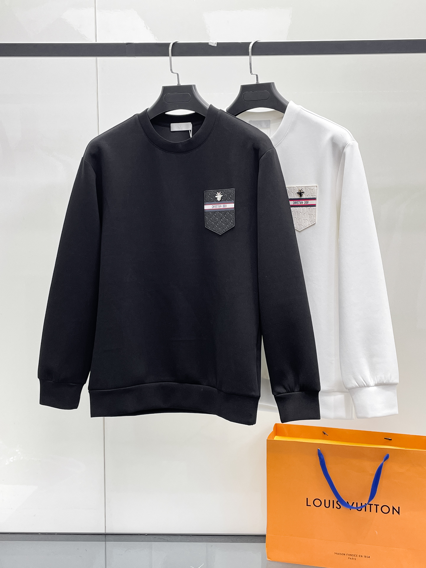 Dior Male Hoodie Cotton Black Xs-s-m-l