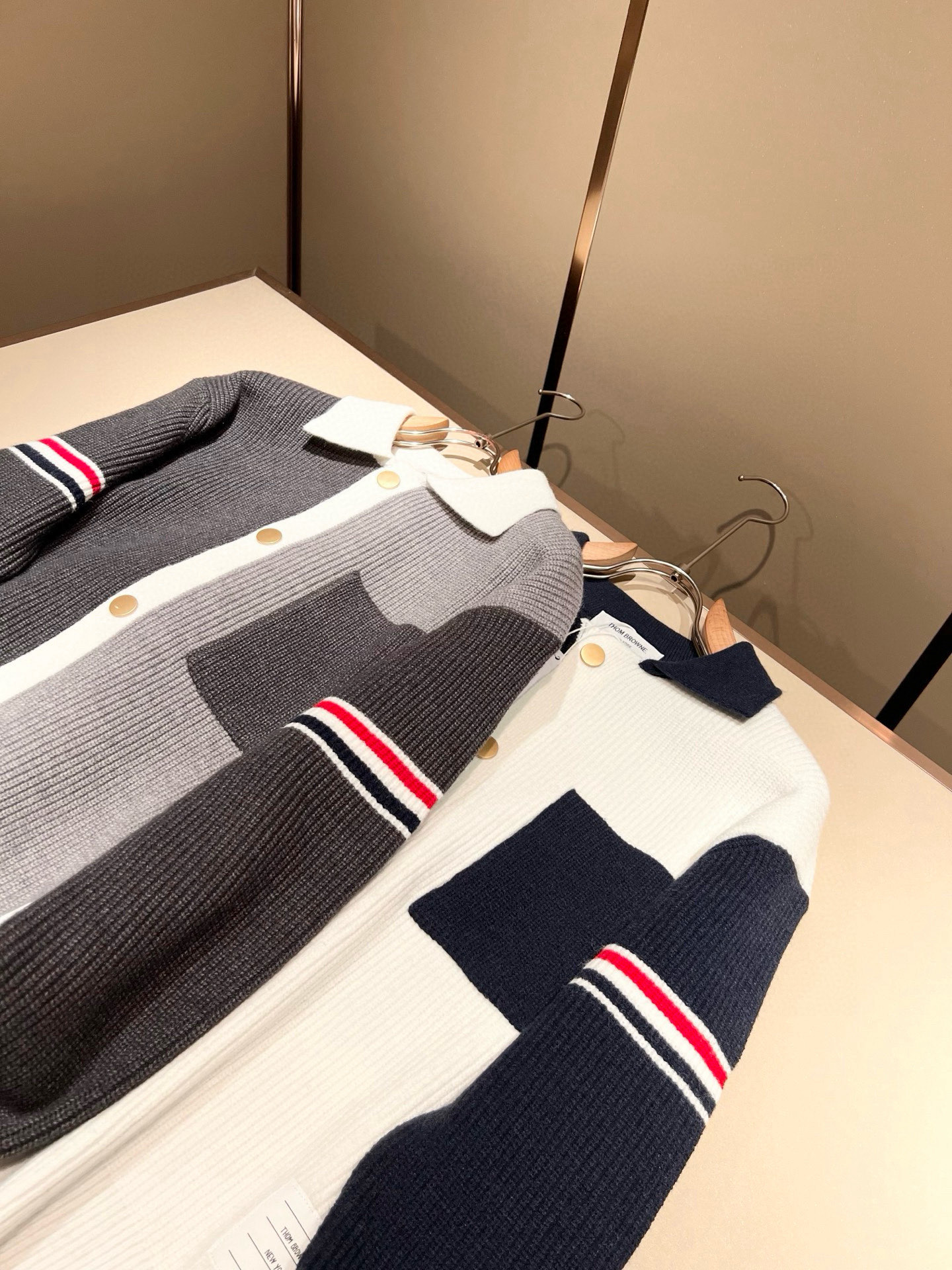 Thom Browne Couple Basic Clothing Wool Striped M-xl